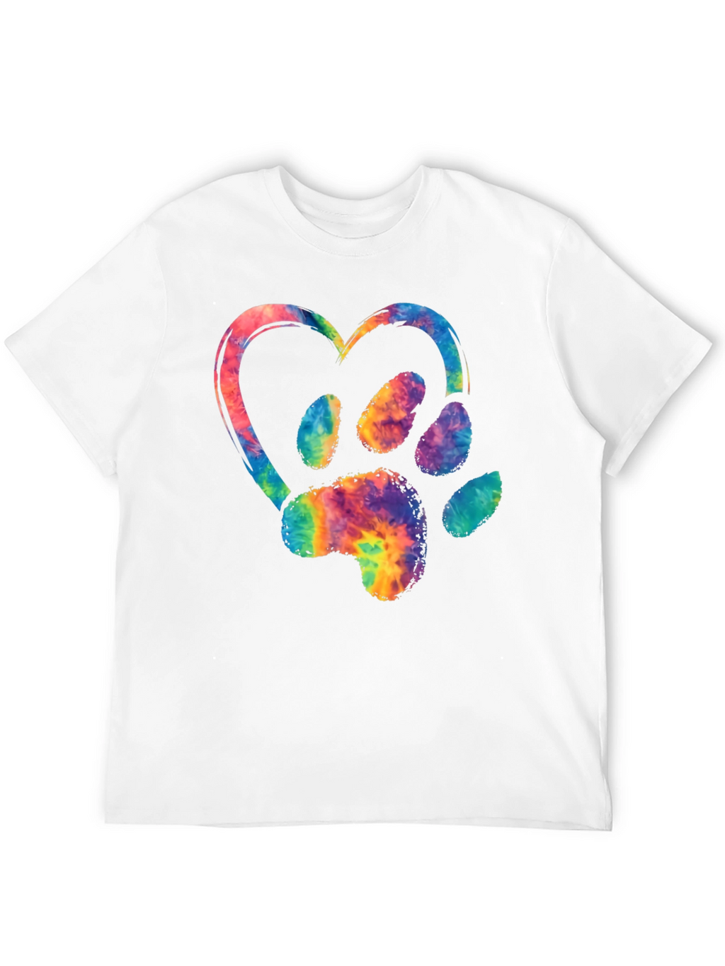 Tie-Dye Paw Print Heart Graphic Tee