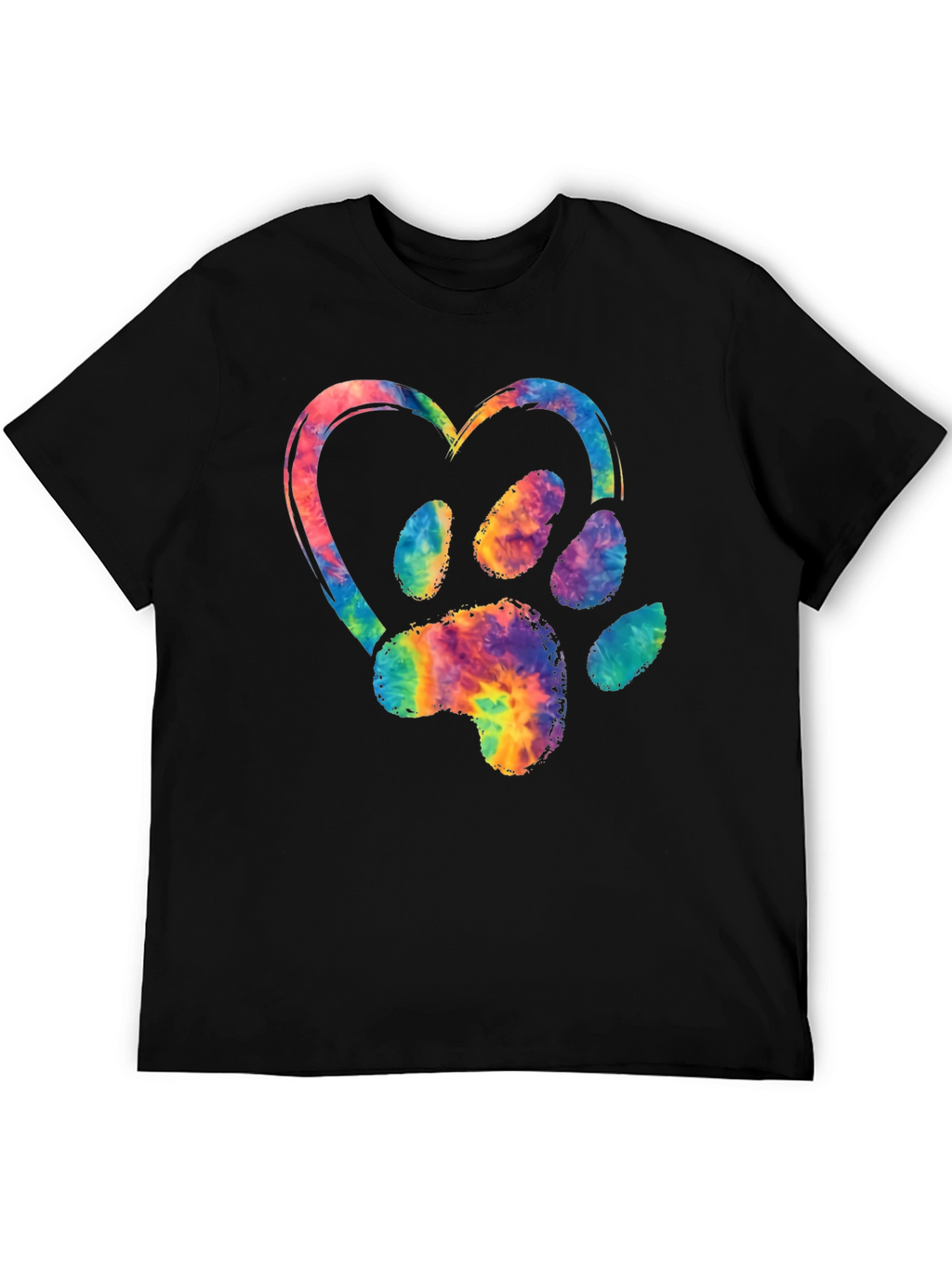 Tie-Dye Paw Print Heart Graphic Tee