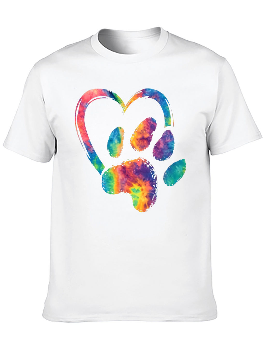 Tie-Dye Paw Print Heart Graphic Tee