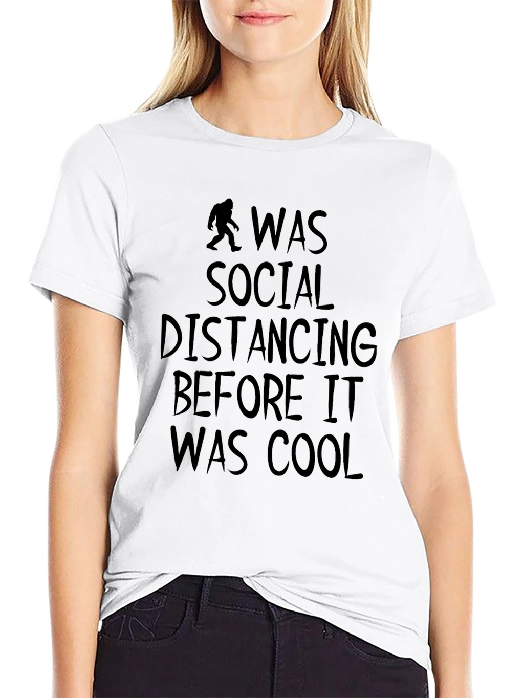 Social Distancing Bigfoot Graphic Tee - Black