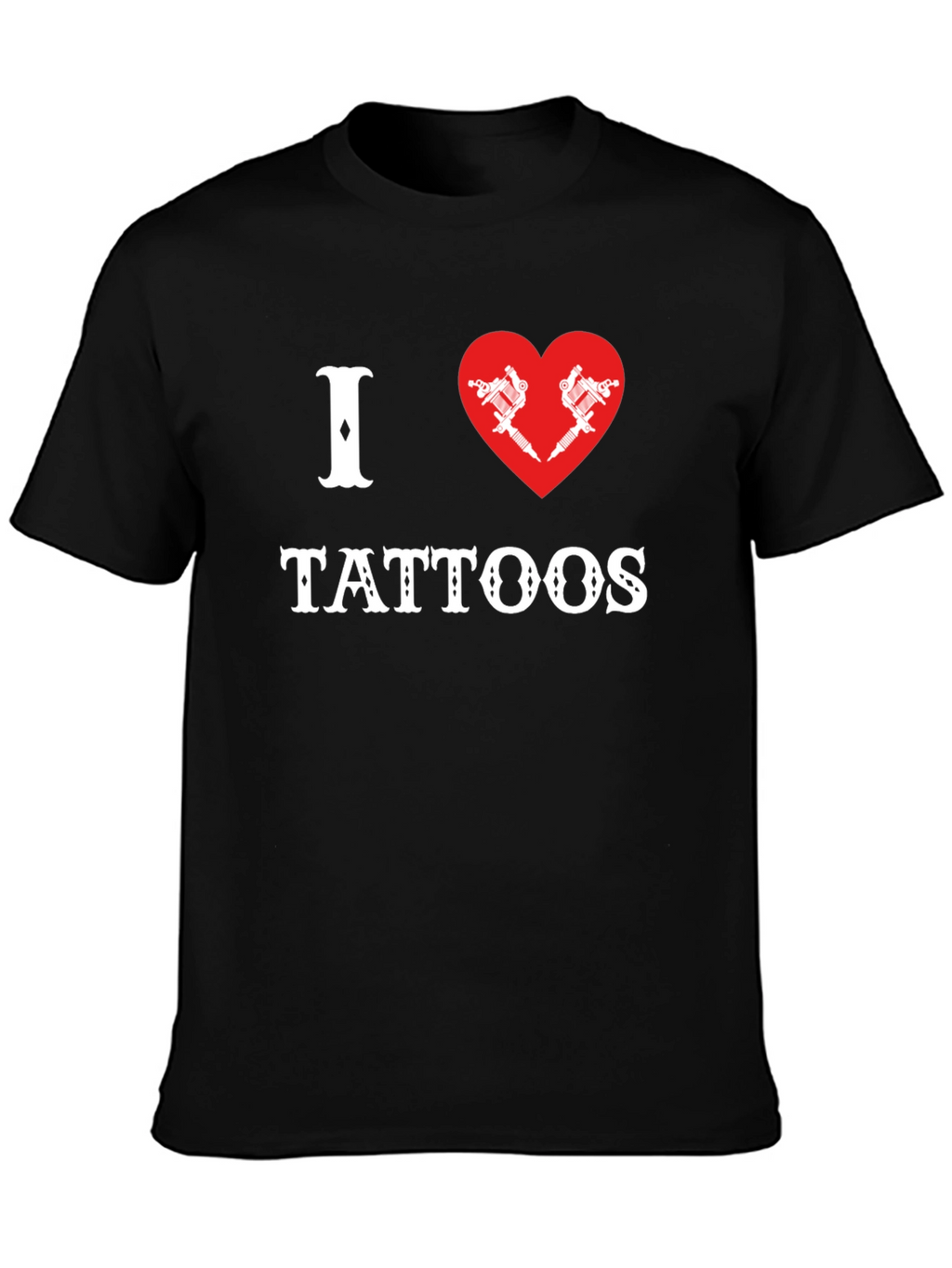 I Heart Tattoos Graphic Tee - Black Cotton
