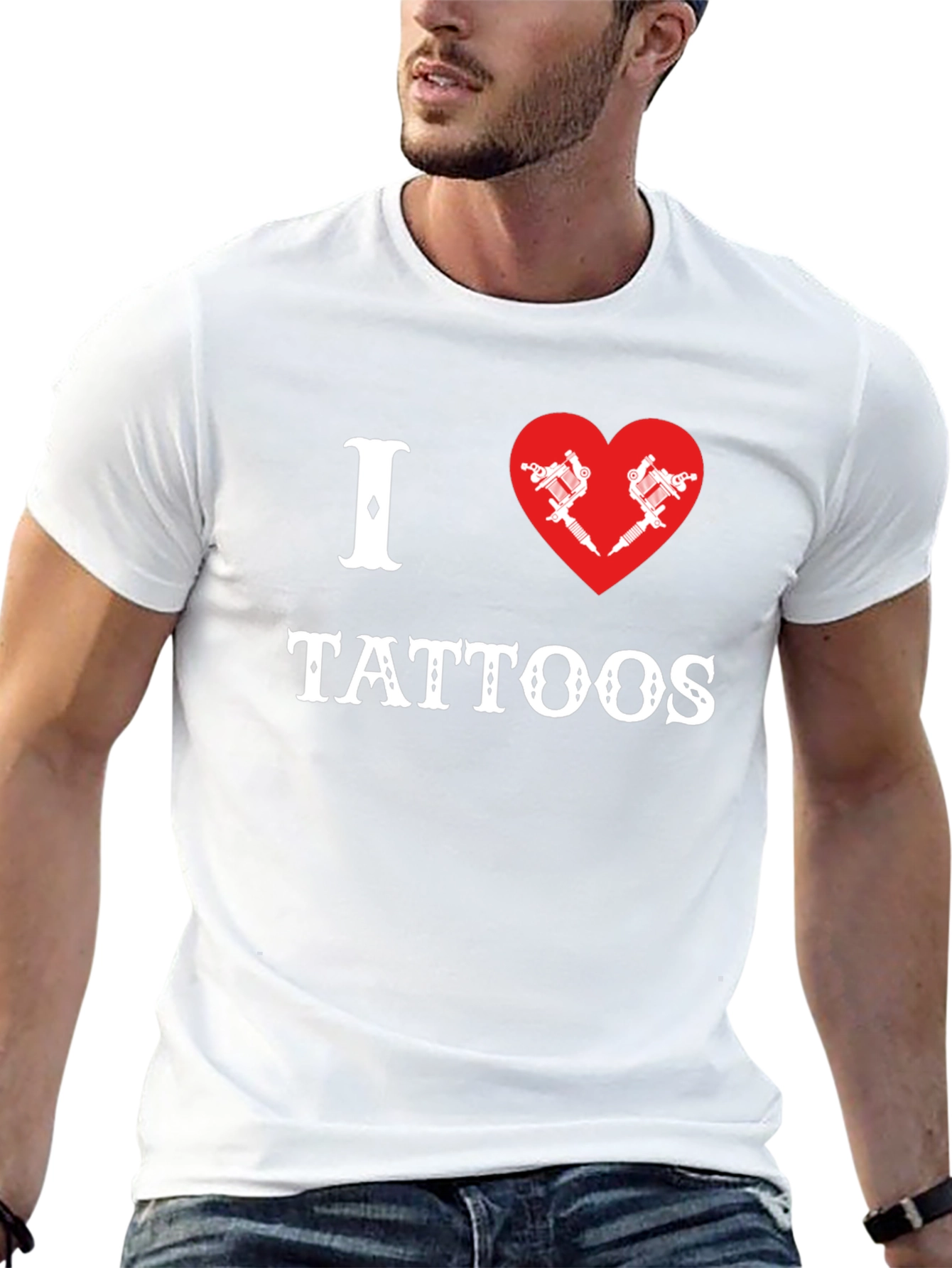 I Heart Tattoos Graphic Tee - Black Cotton