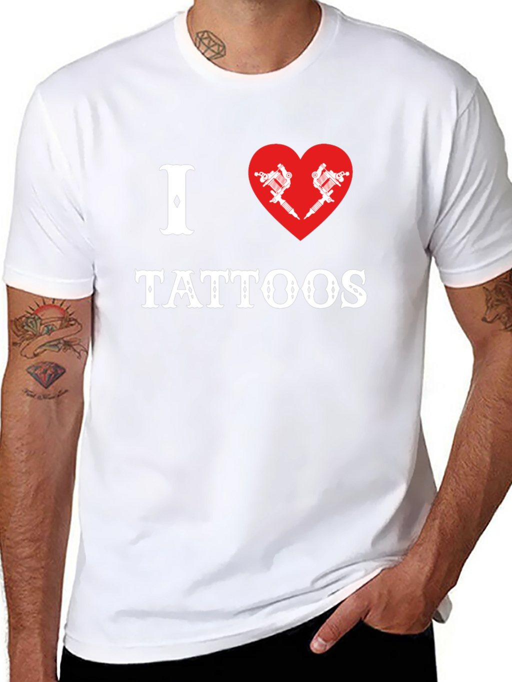 I Heart Tattoos Graphic Tee - Black Cotton