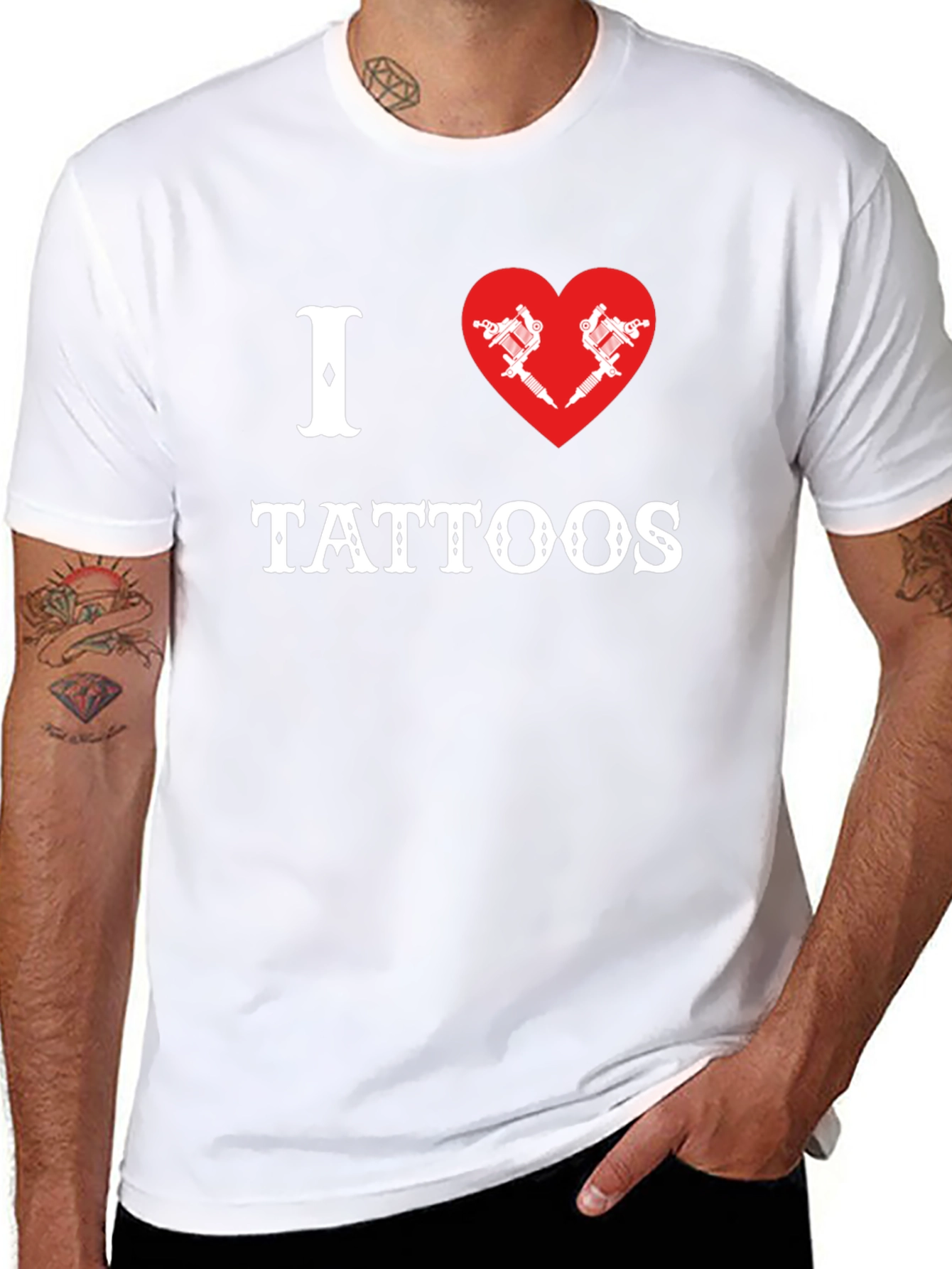 I Heart Tattoos Graphic Tee - Black Cotton