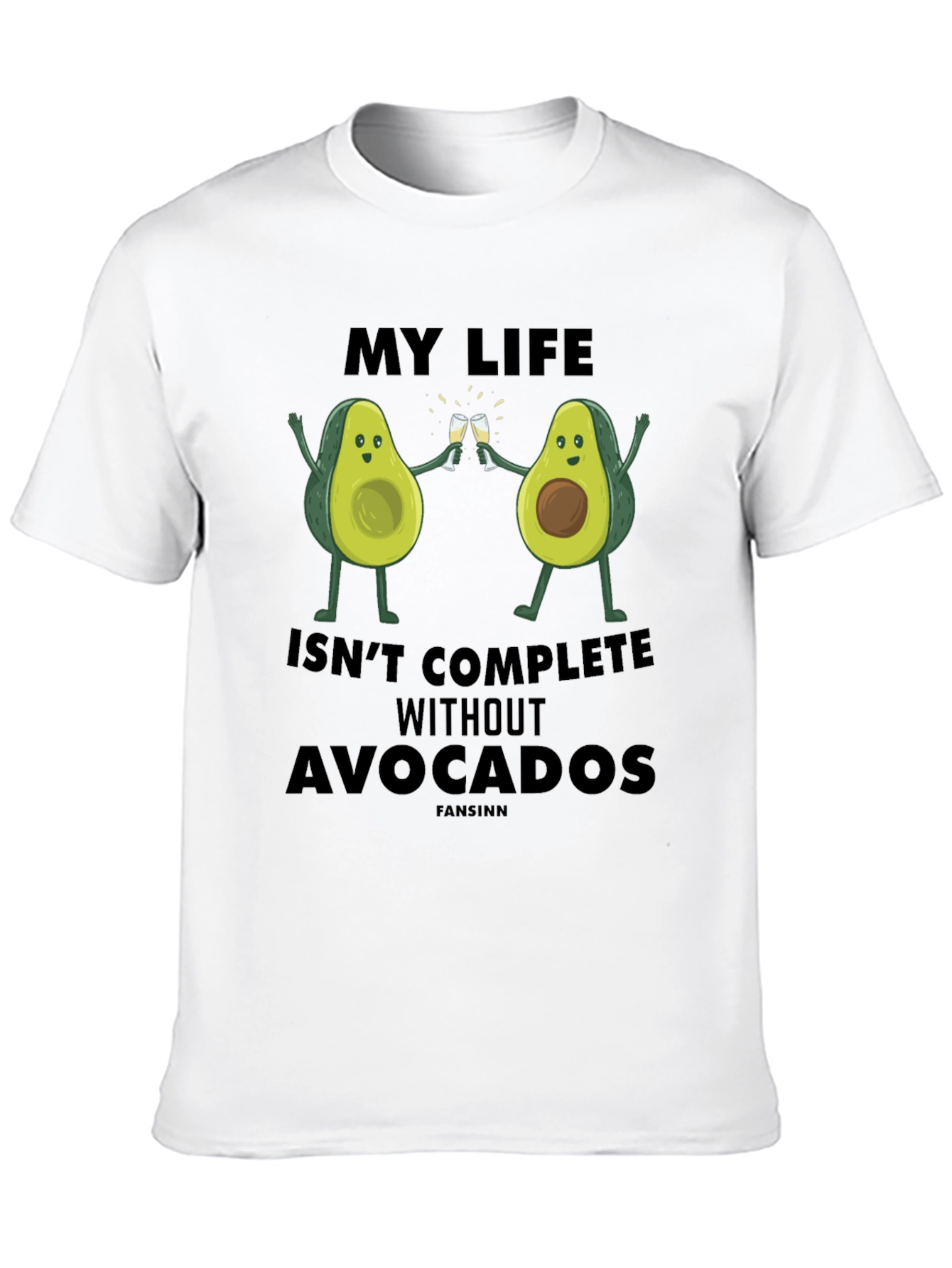Avocado Life Mens Graphic T-Shirt - Black Cotton Tee