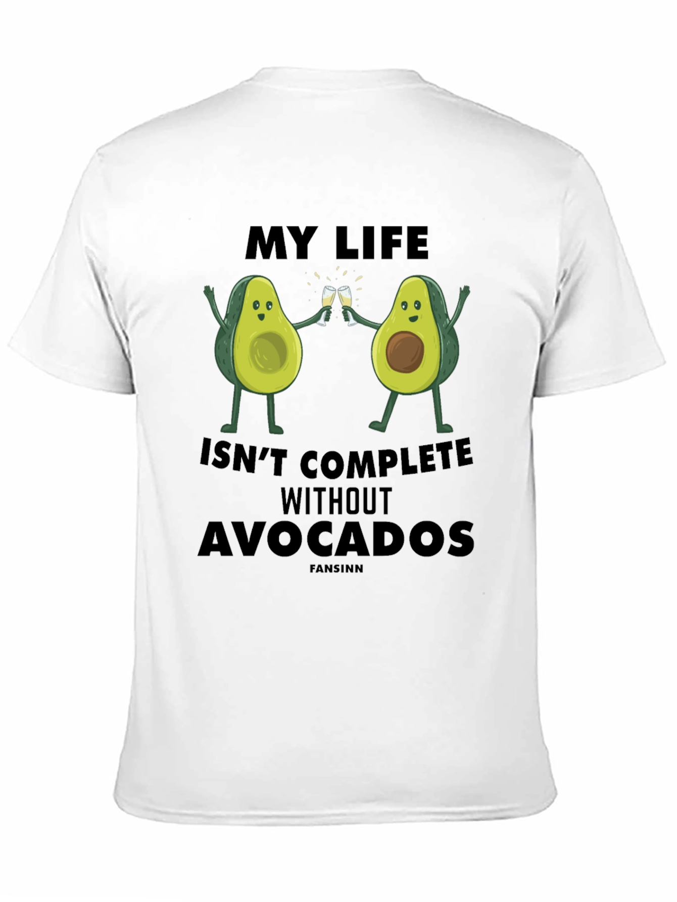 Avocado Life Mens Graphic T-Shirt - Black Cotton Tee