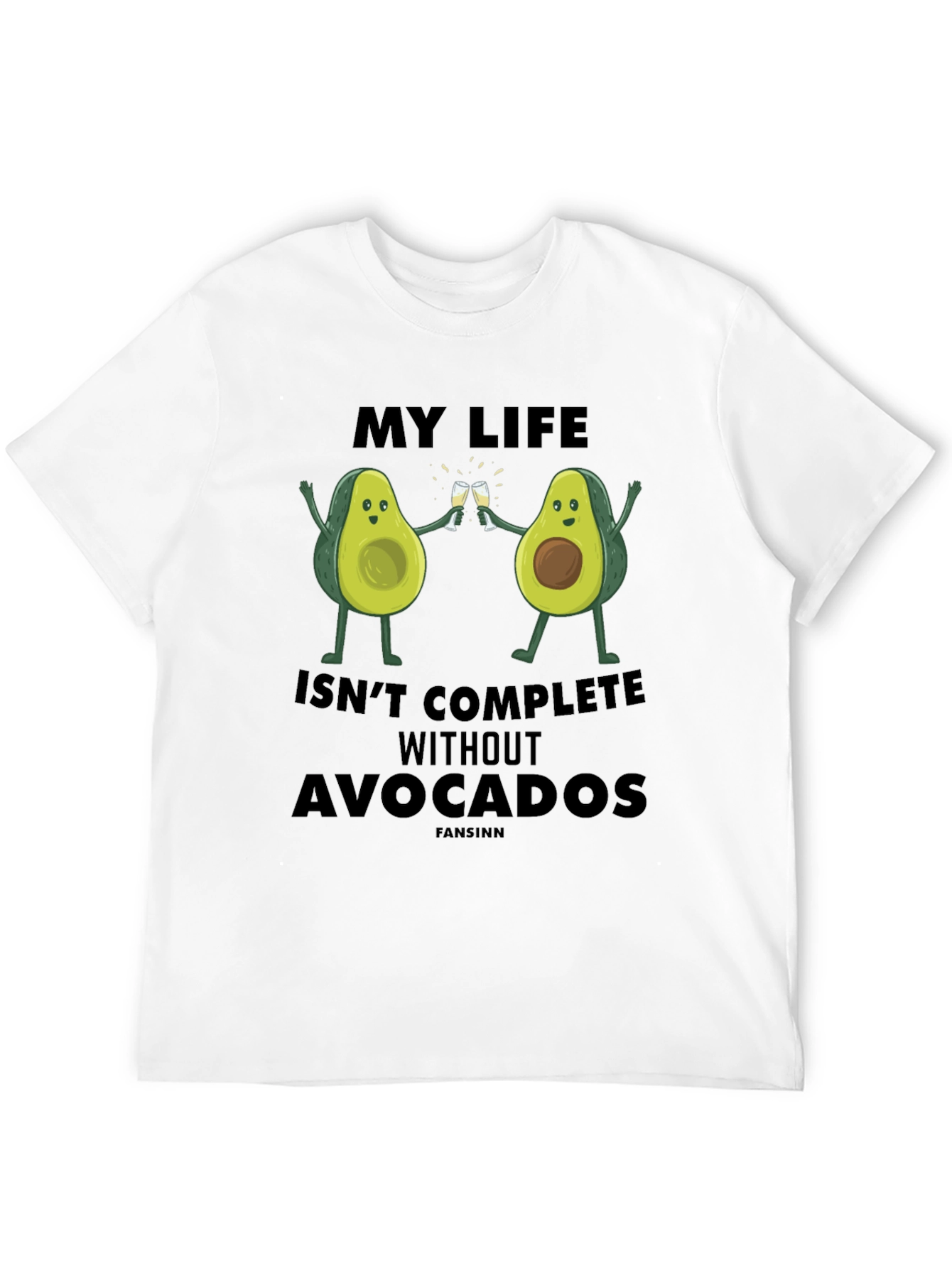 Avocado Life Mens Graphic T-Shirt - Black Cotton Tee