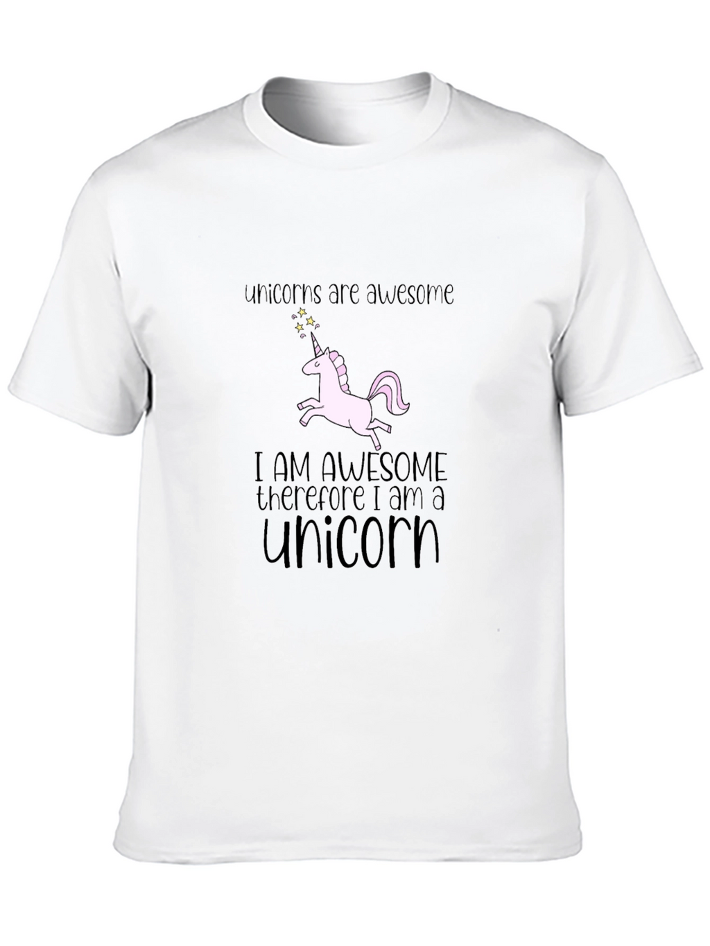 Unicorns Are Awesome Black Graphic T-Shirt