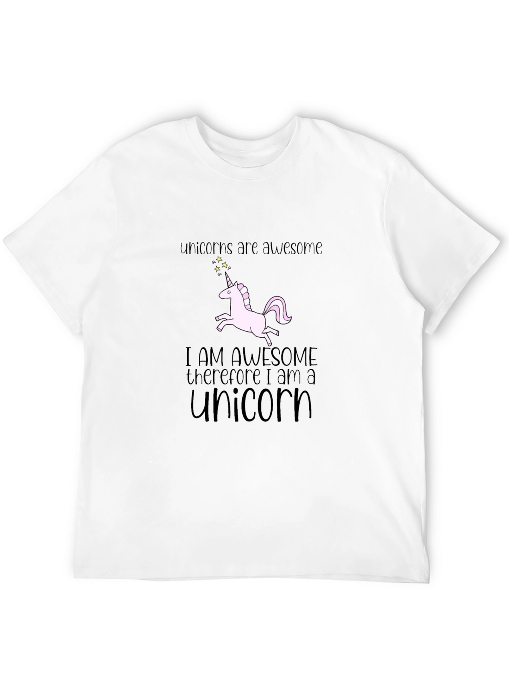 Unicorns Are Awesome Black Graphic T-Shirt