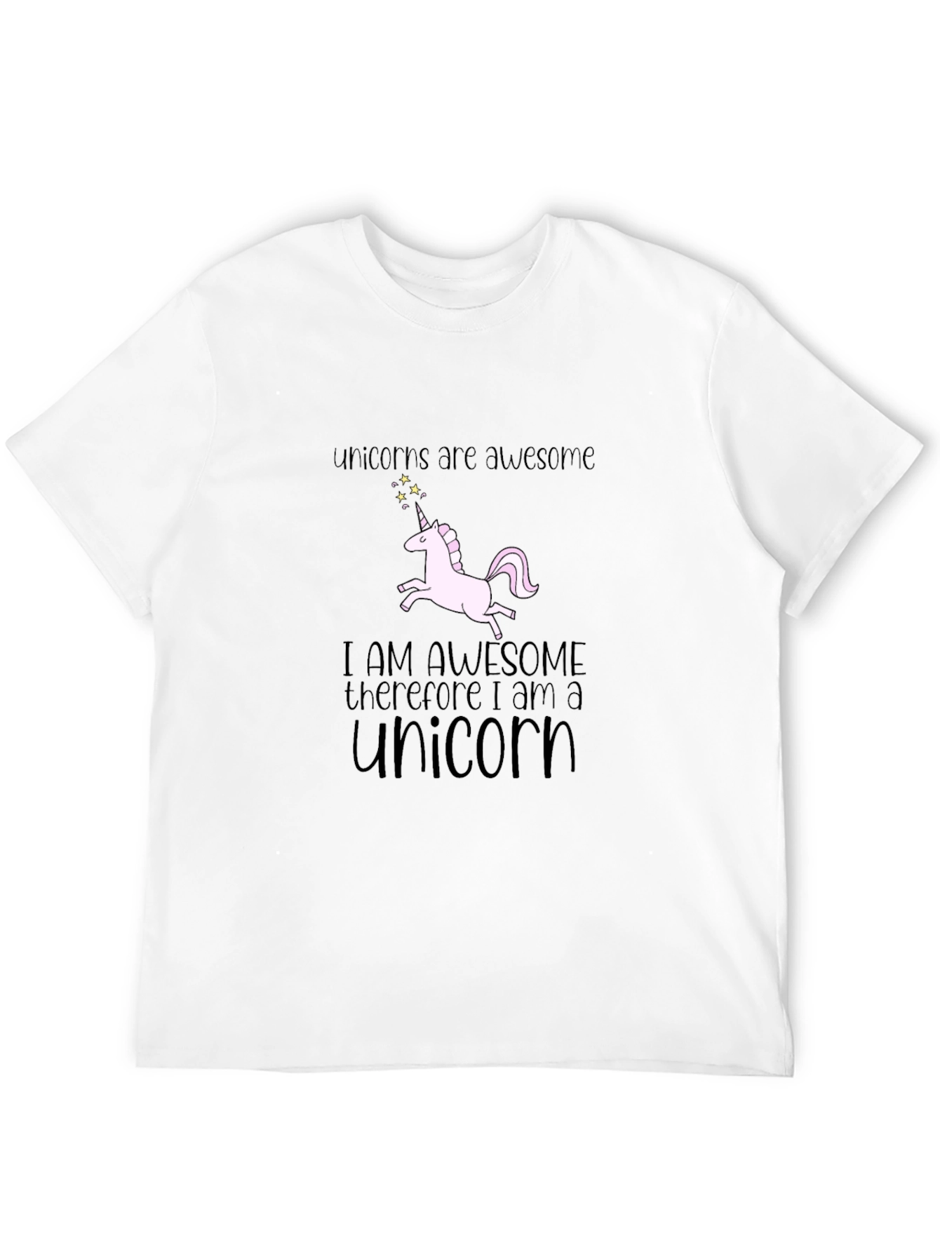 Unicorns Are Awesome Black Graphic T-Shirt