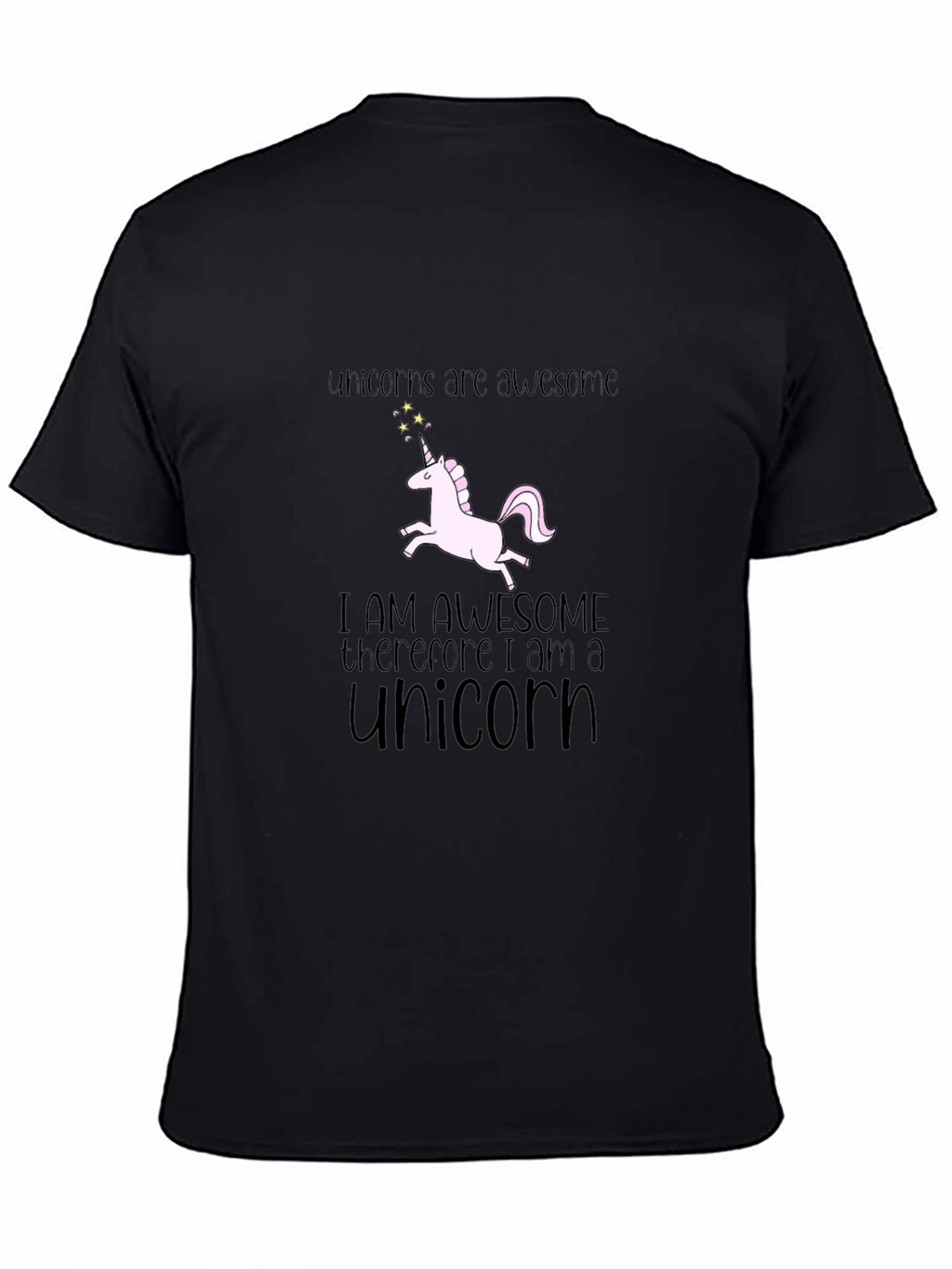Unicorns Are Awesome Black Graphic T-Shirt