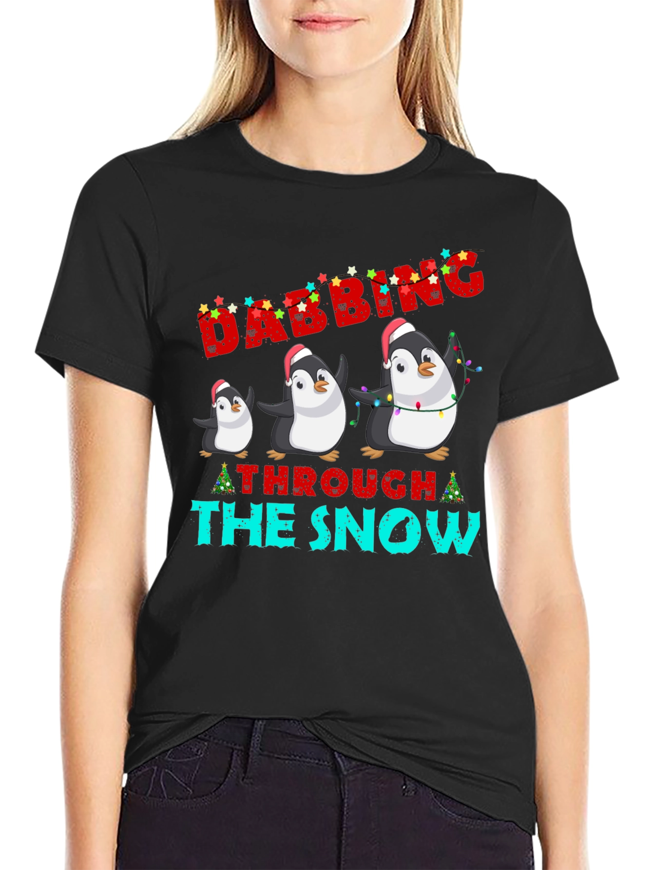 Festive Dabbing Penguin Christmas T-Shirt