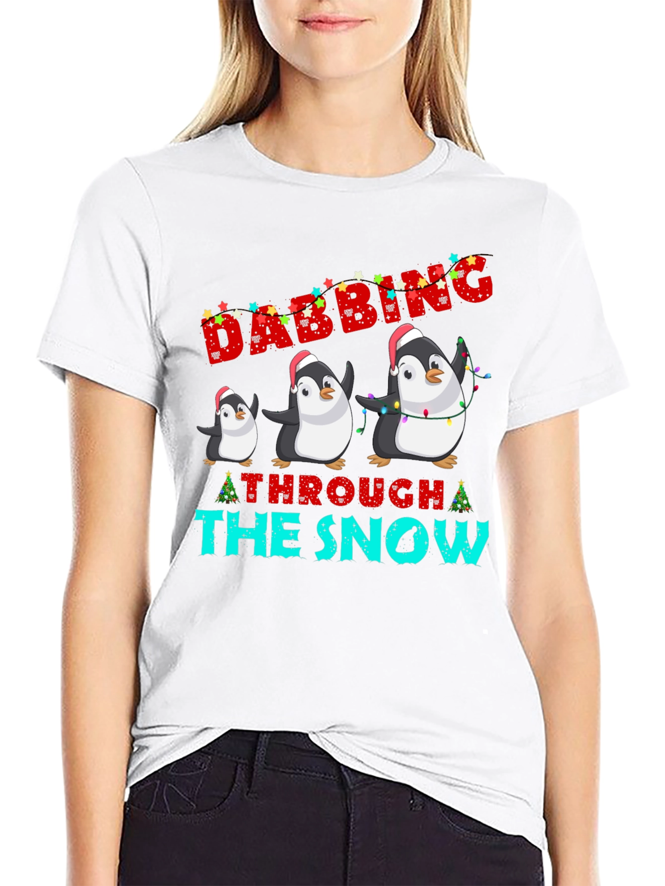Festive Dabbing Penguin Christmas T-Shirt