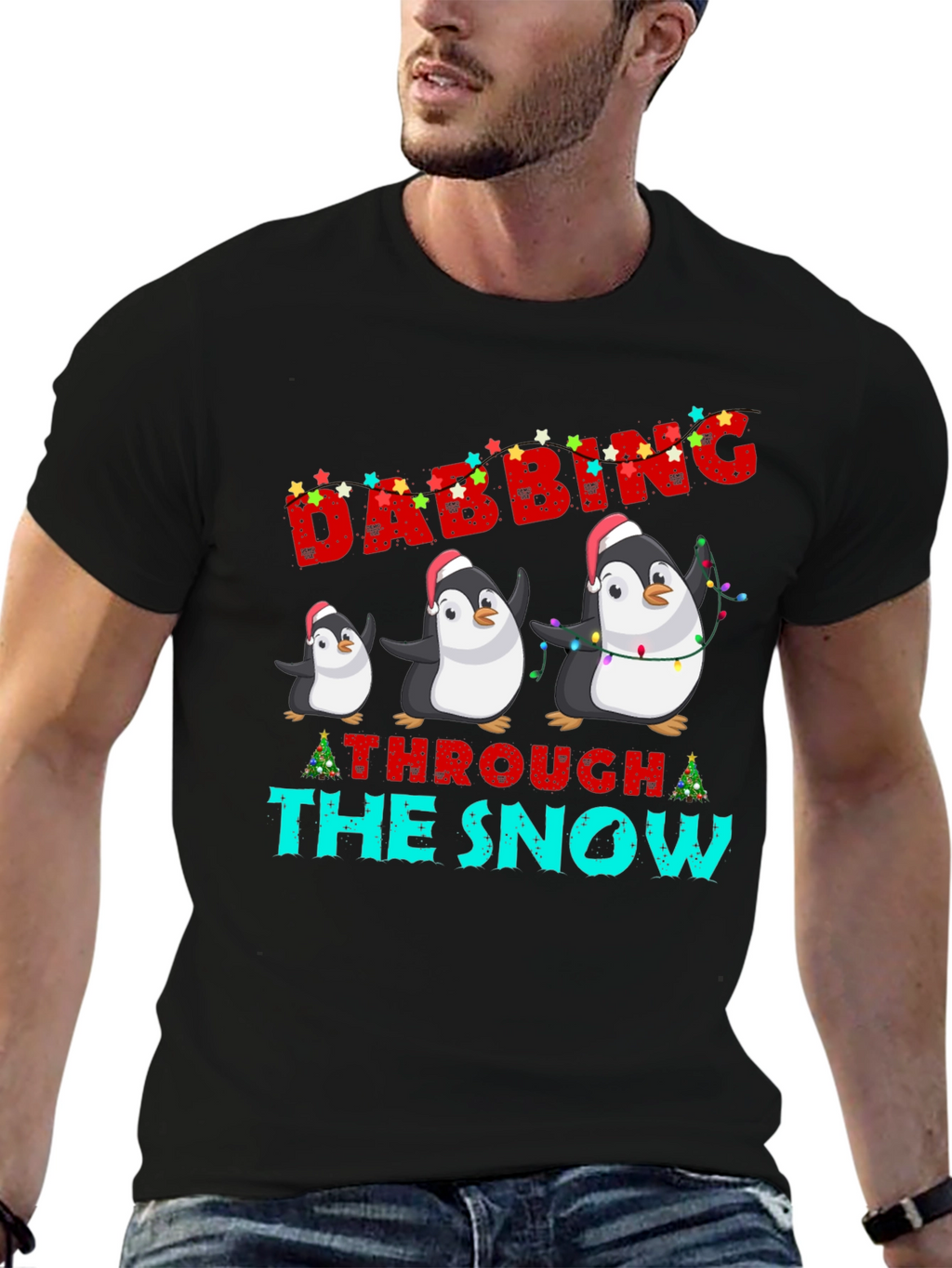Festive Dabbing Penguin Christmas T-Shirt