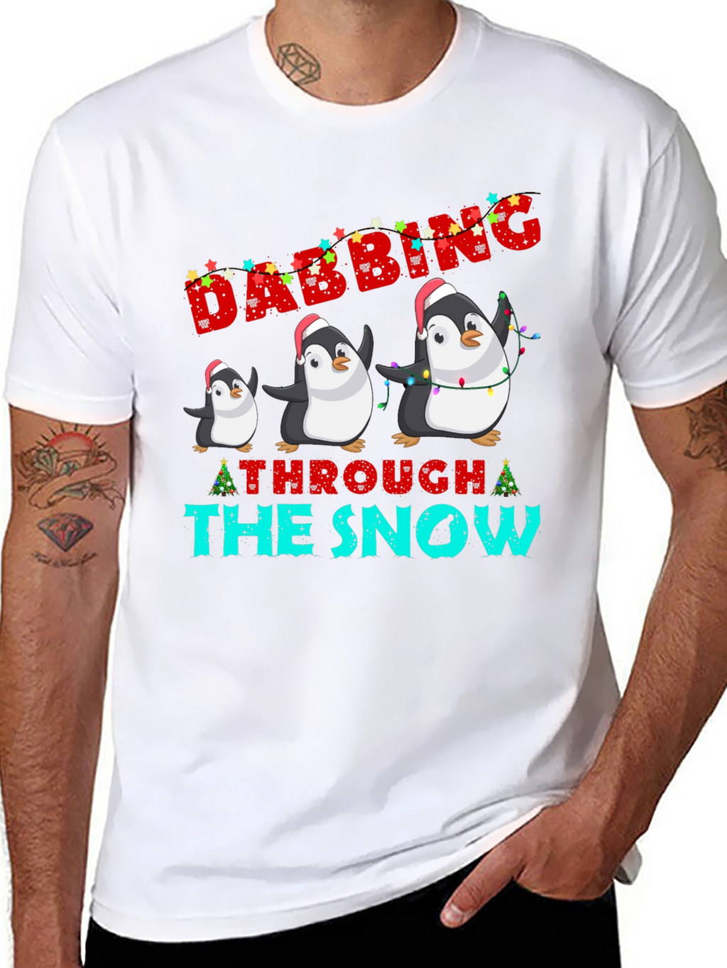 Festive Dabbing Penguin Christmas T-Shirt