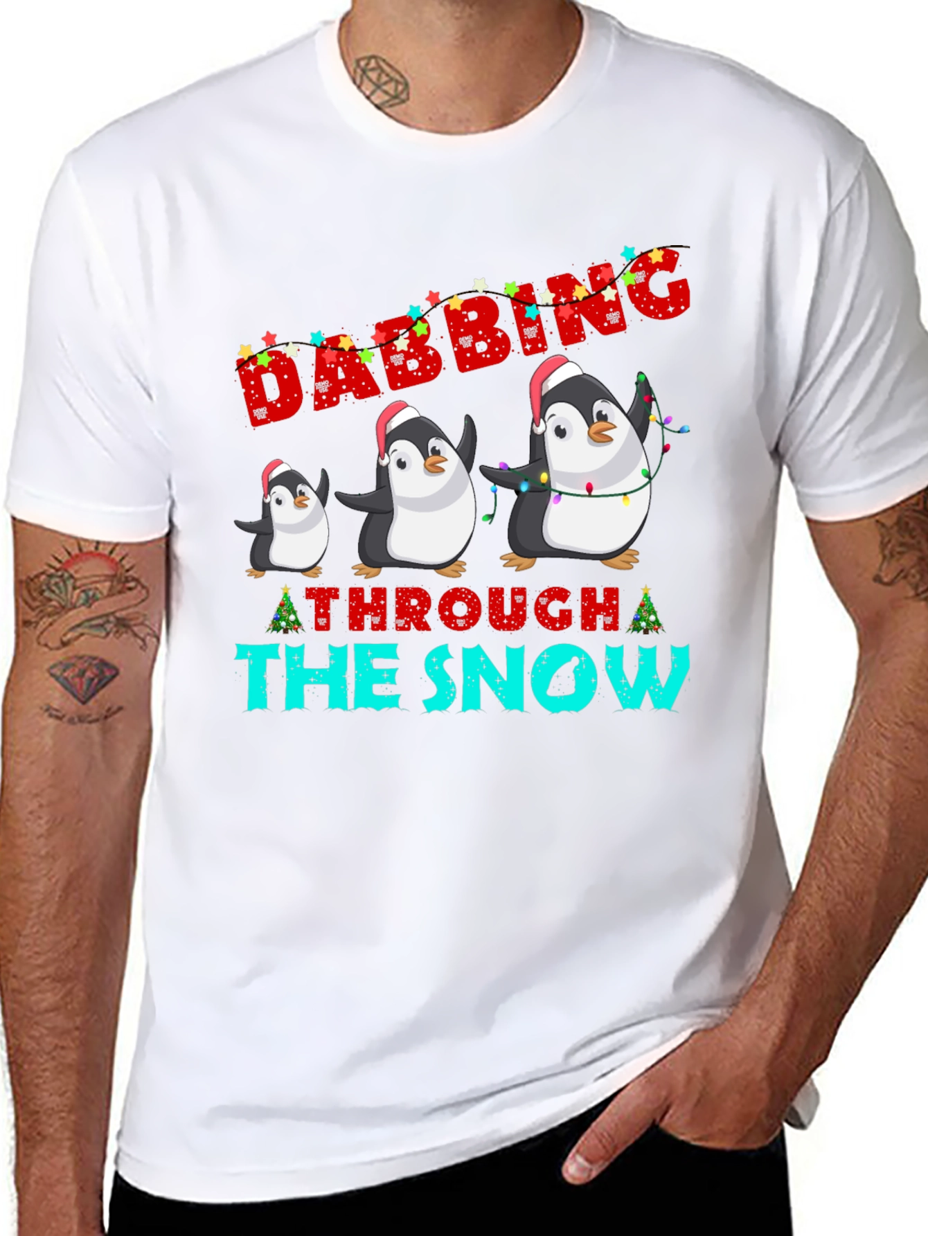 Festive Dabbing Penguin Christmas T-Shirt