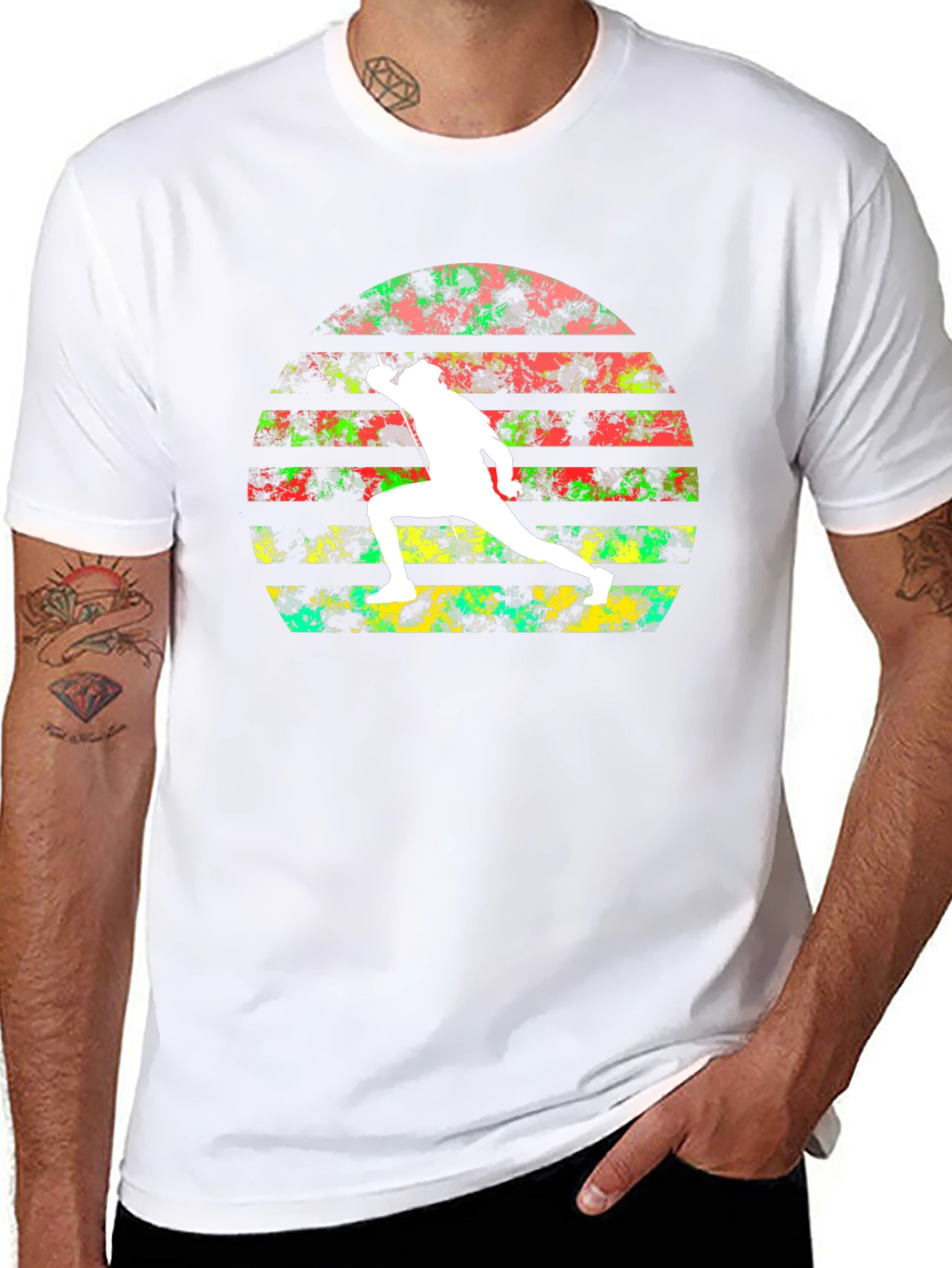 Retro Fencing Sunset T-Shirt