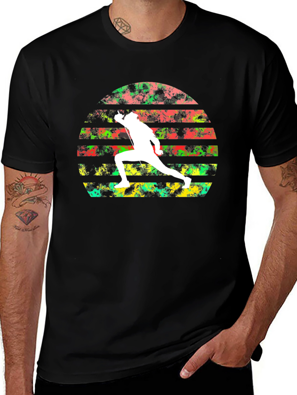 Retro Fencing Sunset T-Shirt