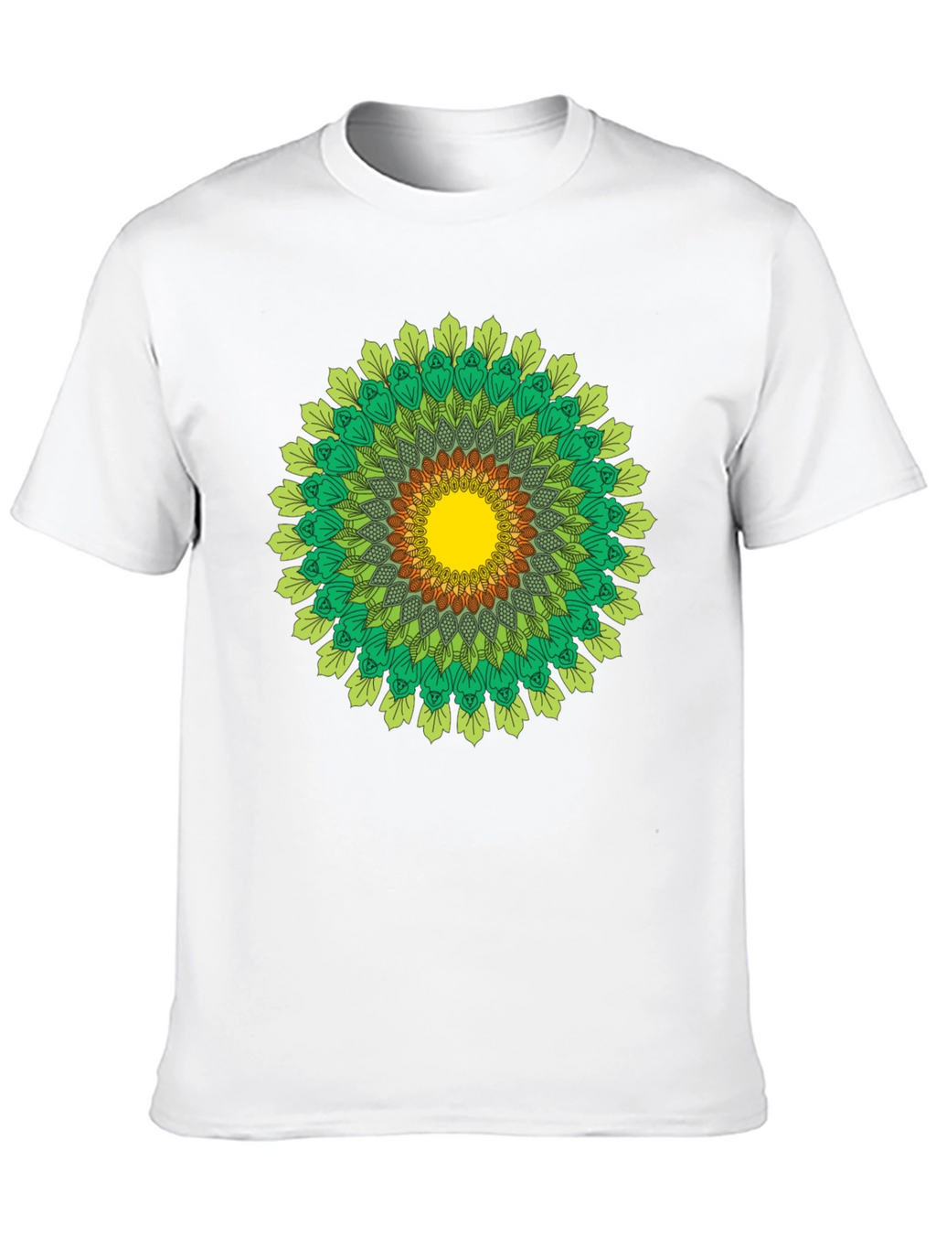 Green Mandala T-Shirt - Nature Inspired Design