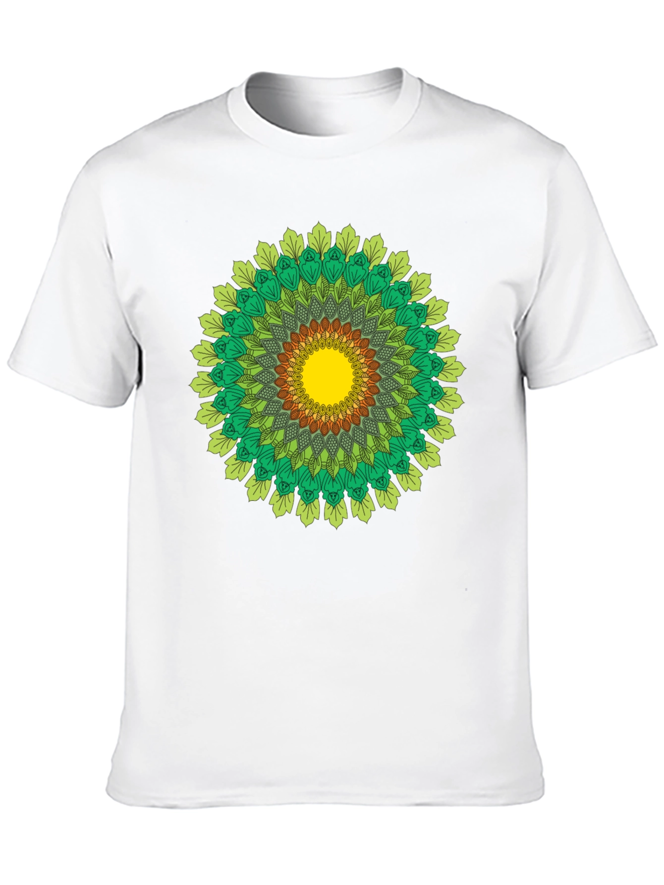 Green Mandala T-Shirt - Nature Inspired Design