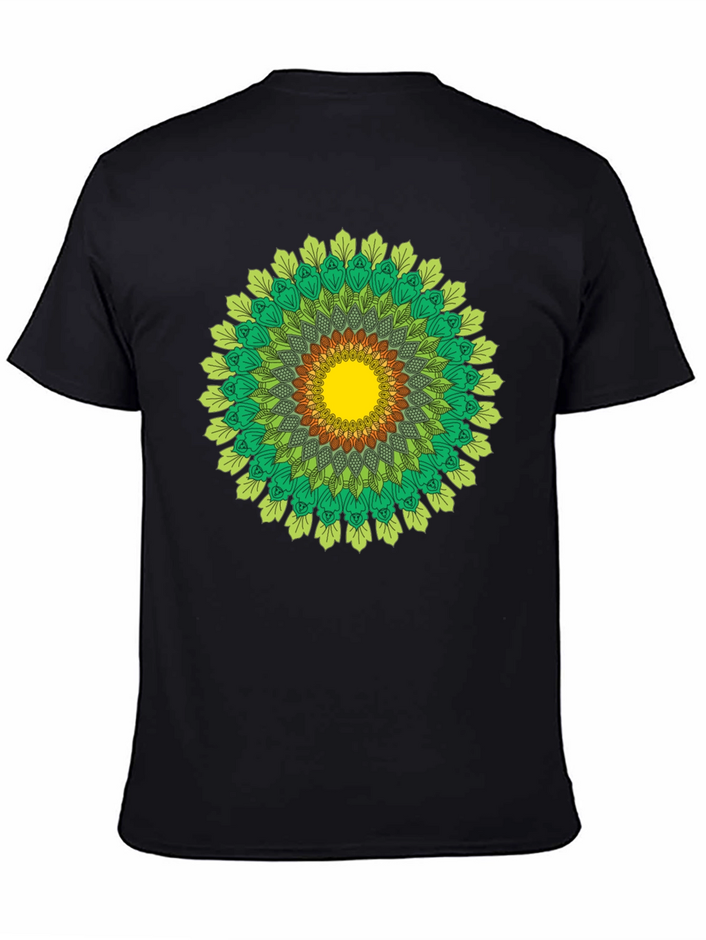 Green Mandala T-Shirt - Nature Inspired Design