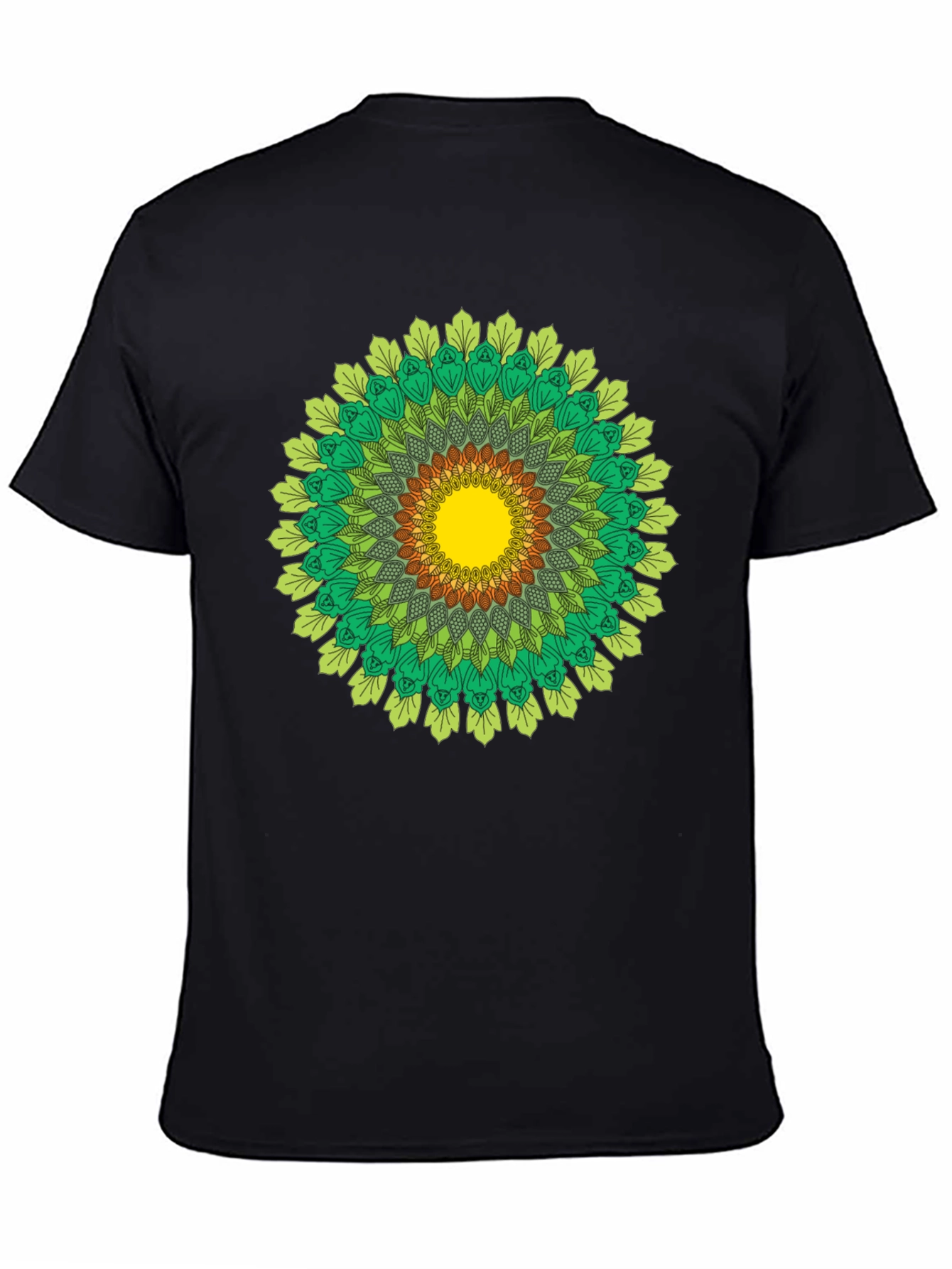 Green Mandala T-Shirt - Nature Inspired Design
