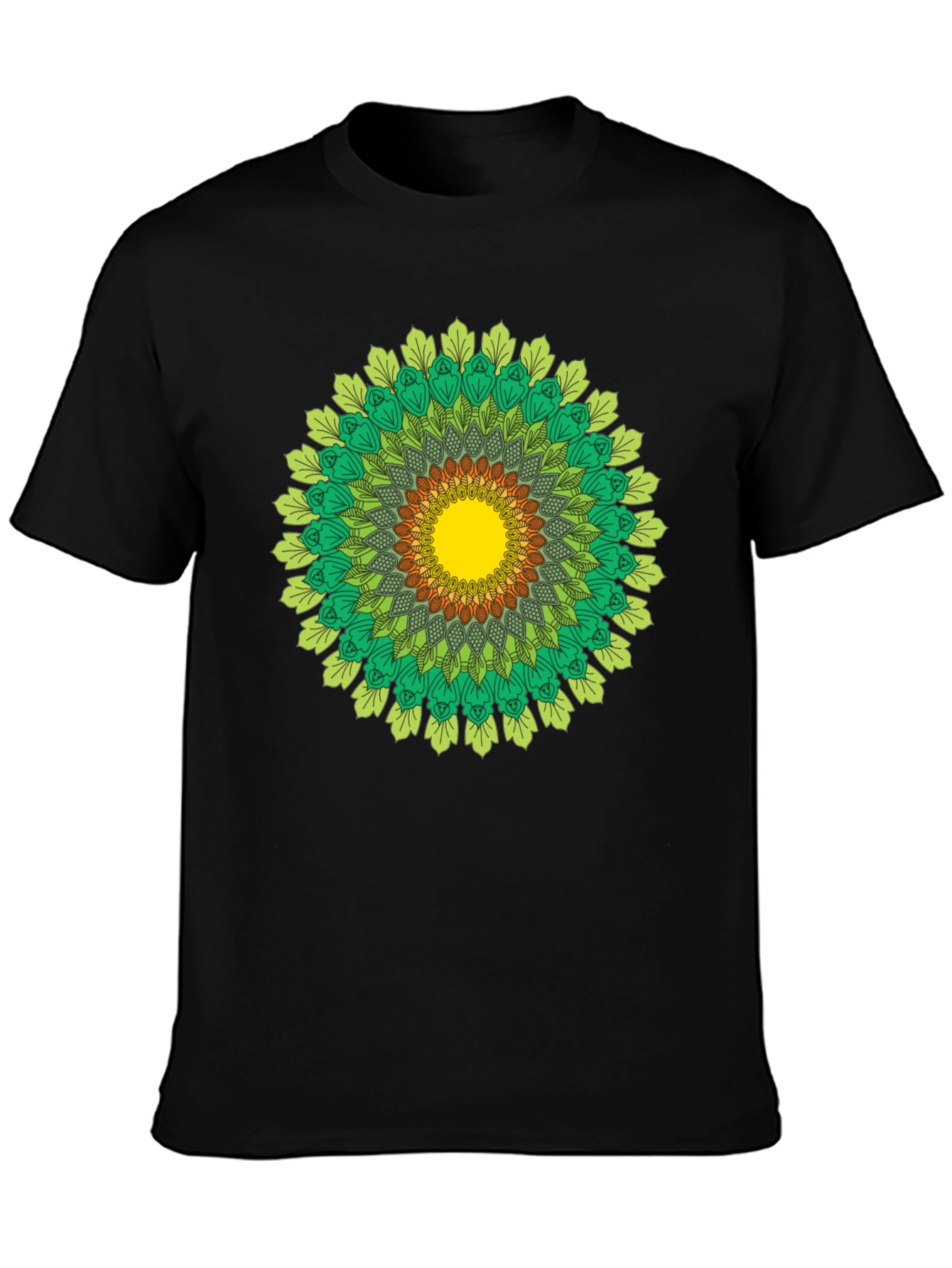 Green Mandala T-Shirt - Nature Inspired Design