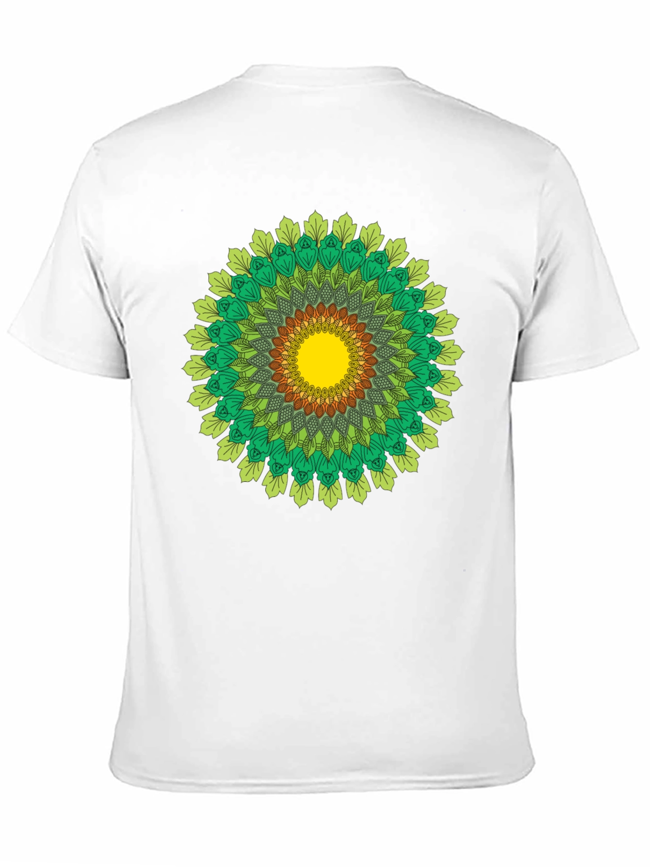 Green Mandala T-Shirt - Nature Inspired Design