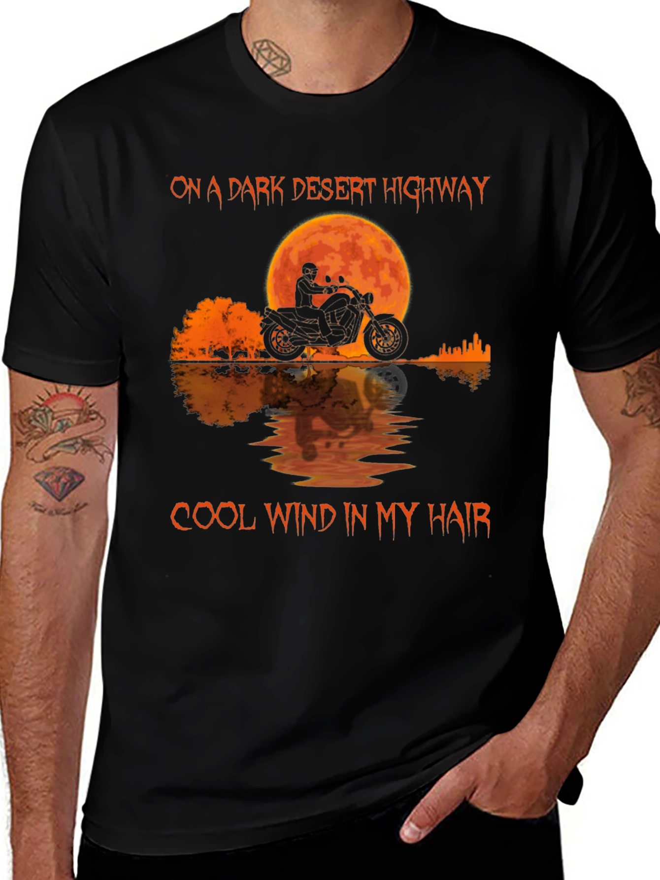 Desert Highway Motorcycle Graphic Tee