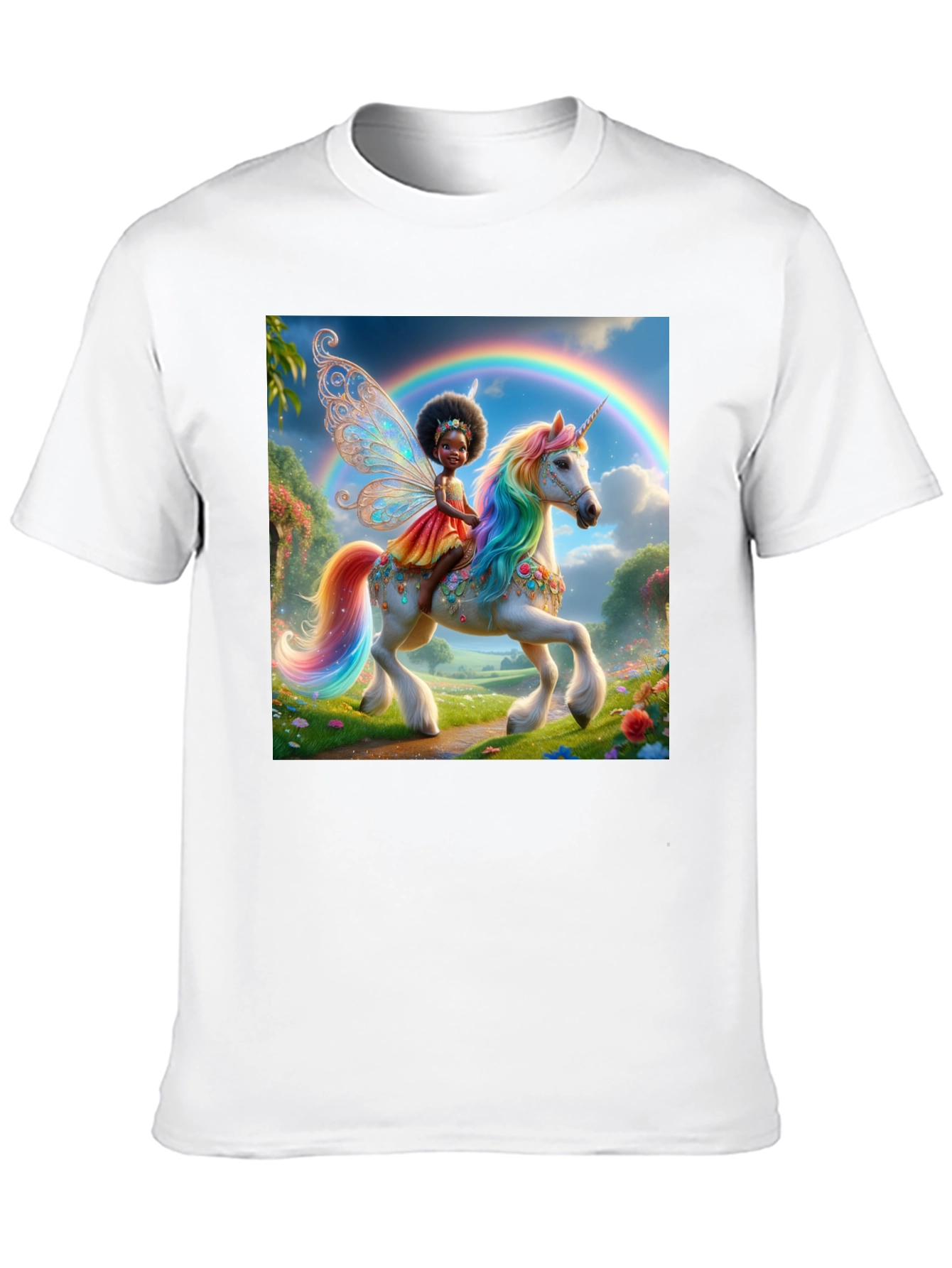 Unicorn Fairy Graphic Tee - Black