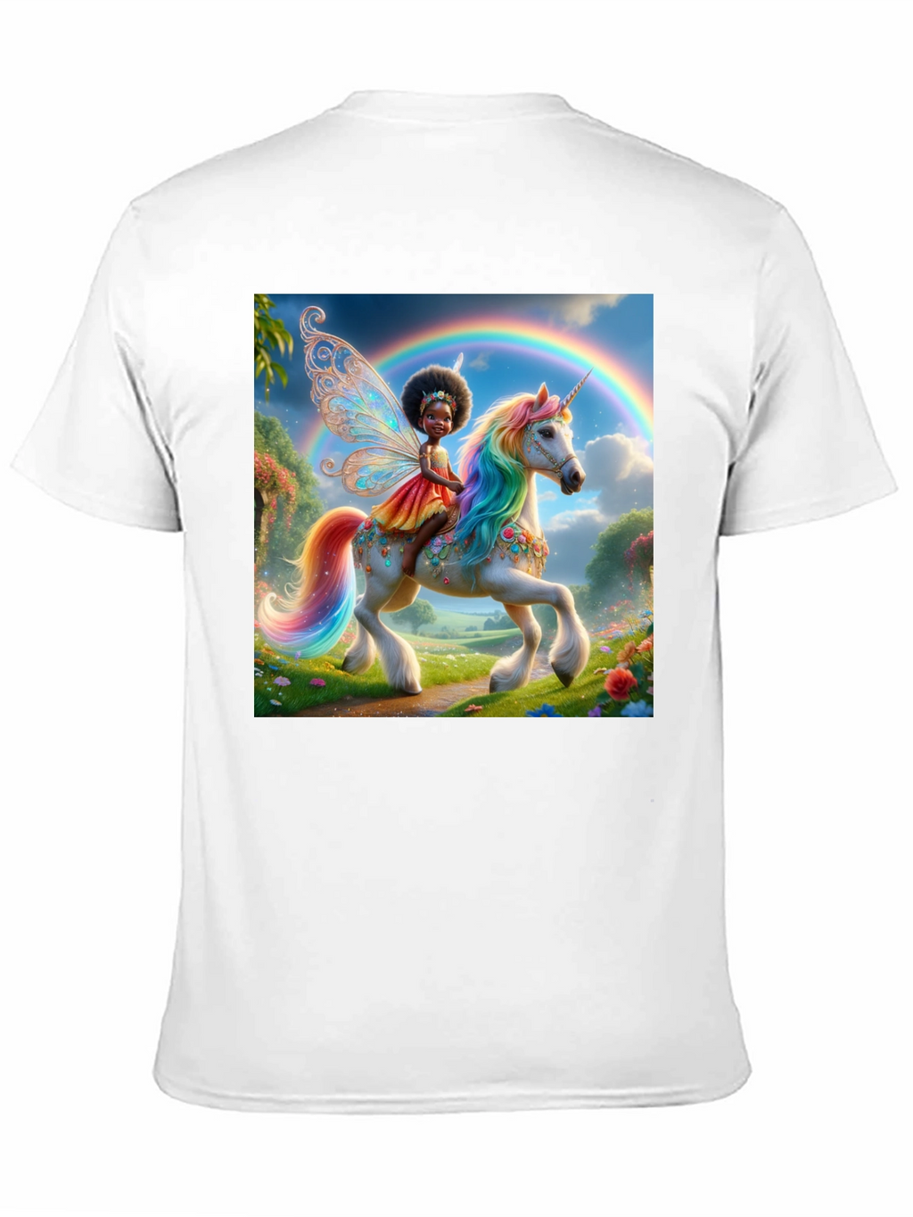 Unicorn Fairy Graphic Tee - Black