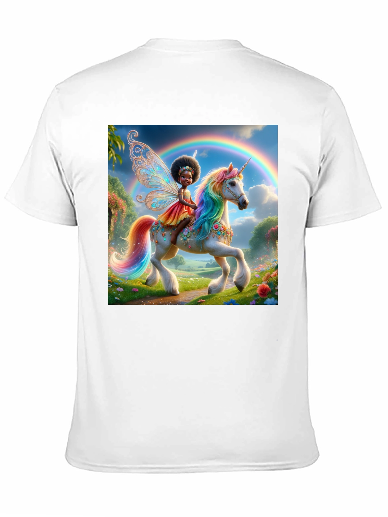 Unicorn Fairy Graphic Tee - Black