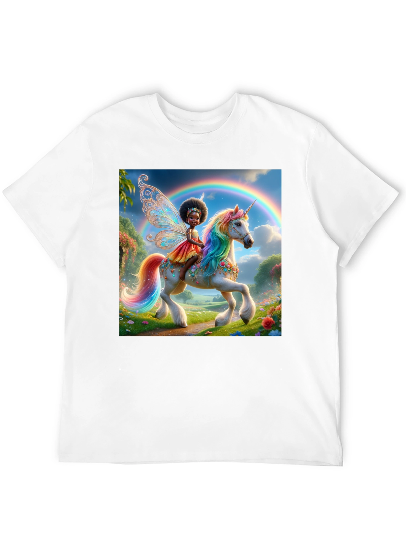 Unicorn Fairy Graphic Tee - Black