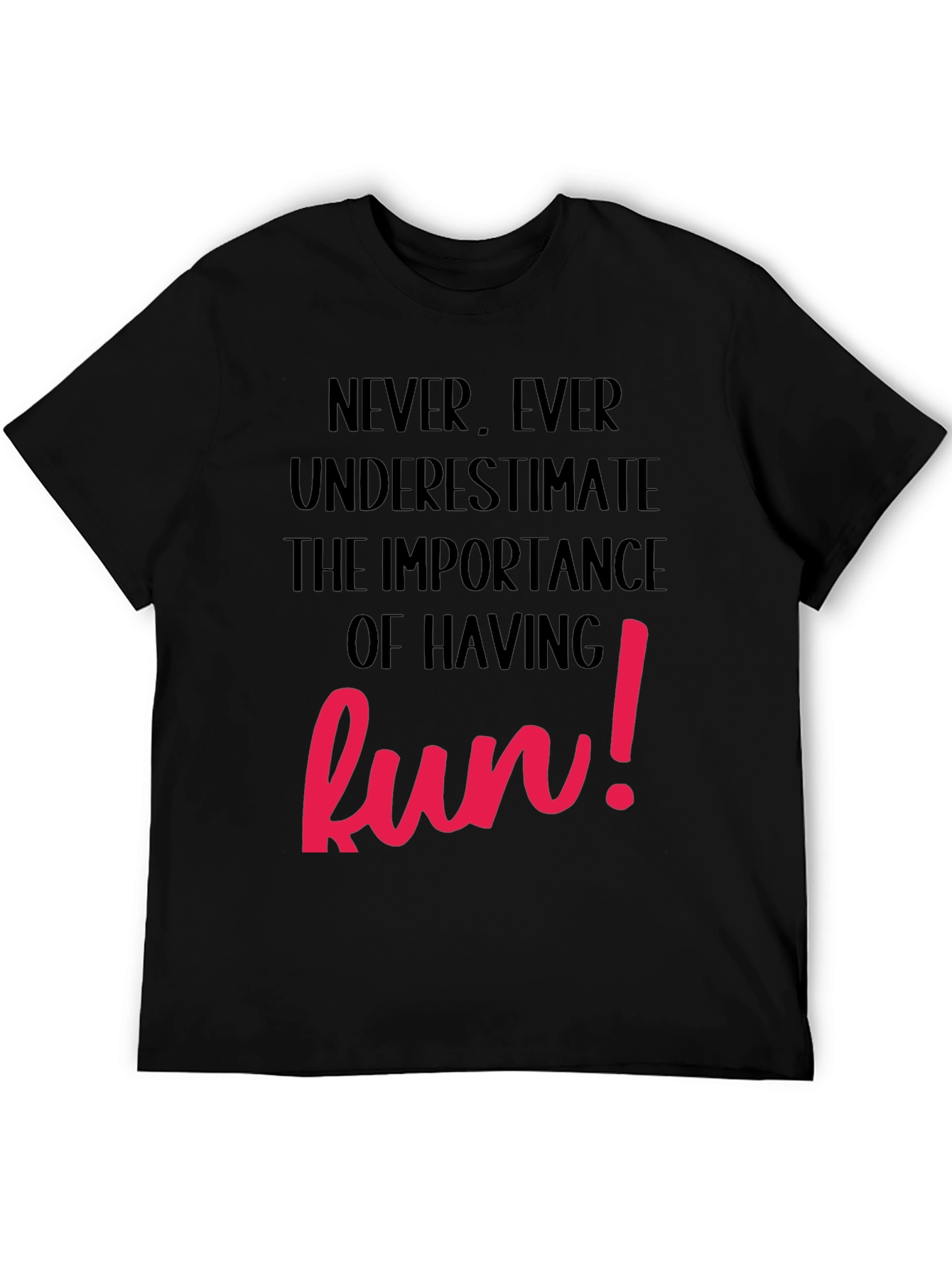Fun T-Shirt - Black with Bold Pink Graphic