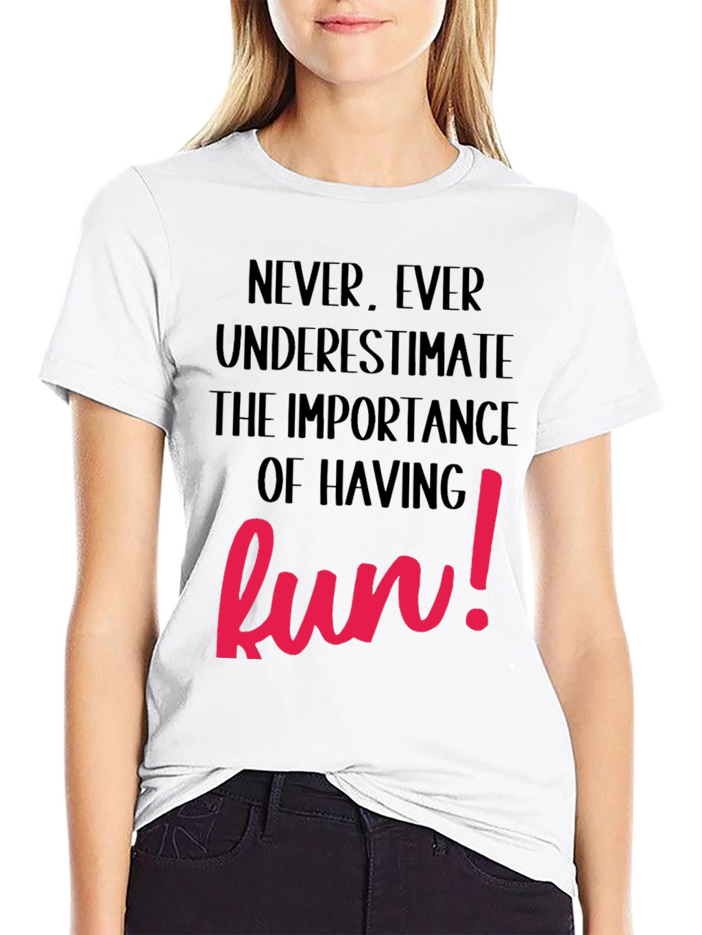 Fun T-Shirt - Black with Bold Pink Graphic