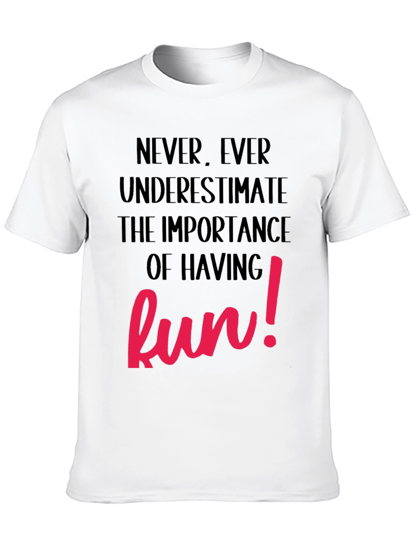 Fun T-Shirt - Black with Bold Pink Graphic