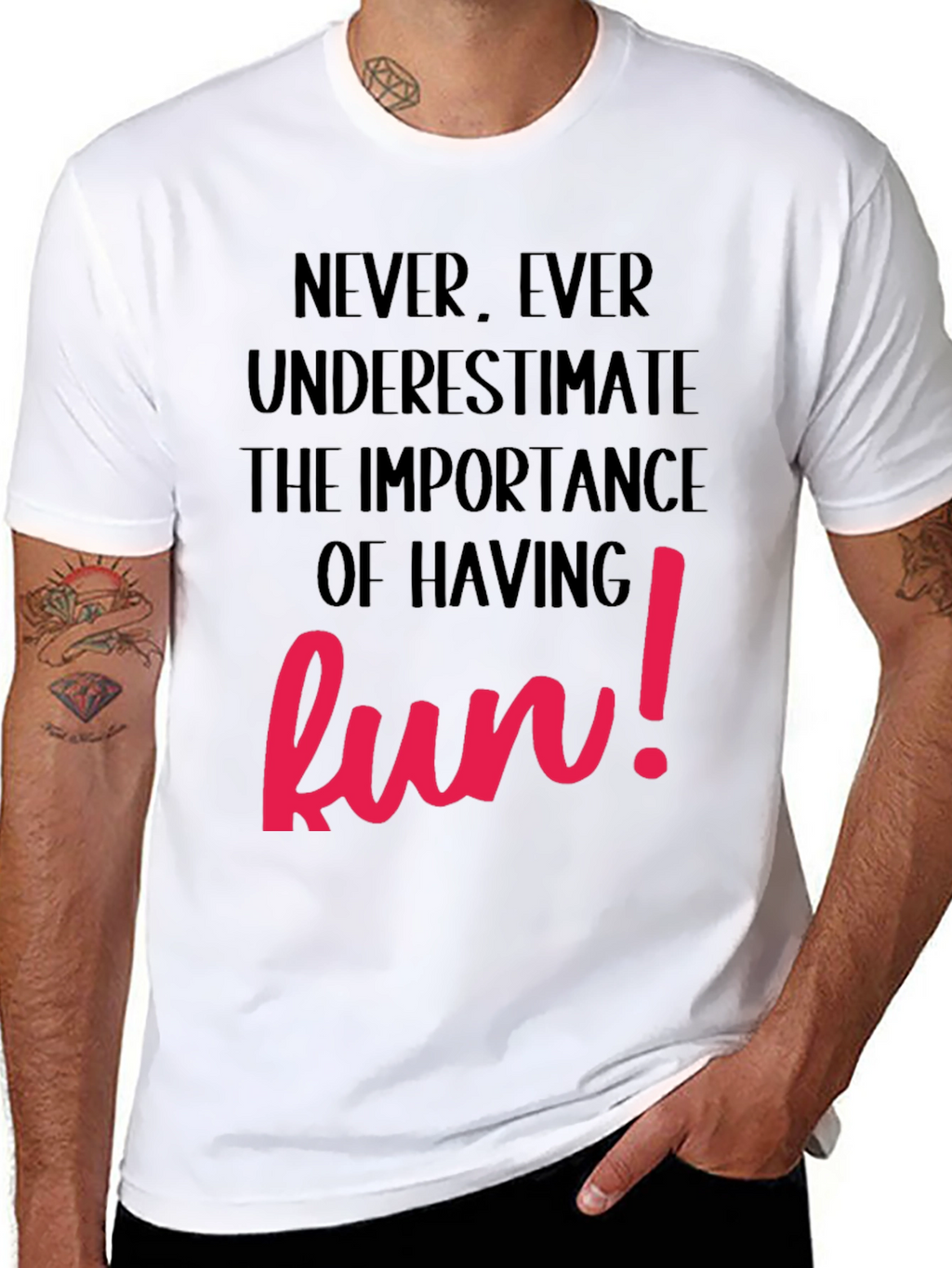 Fun T-Shirt - Black with Bold Pink Graphic