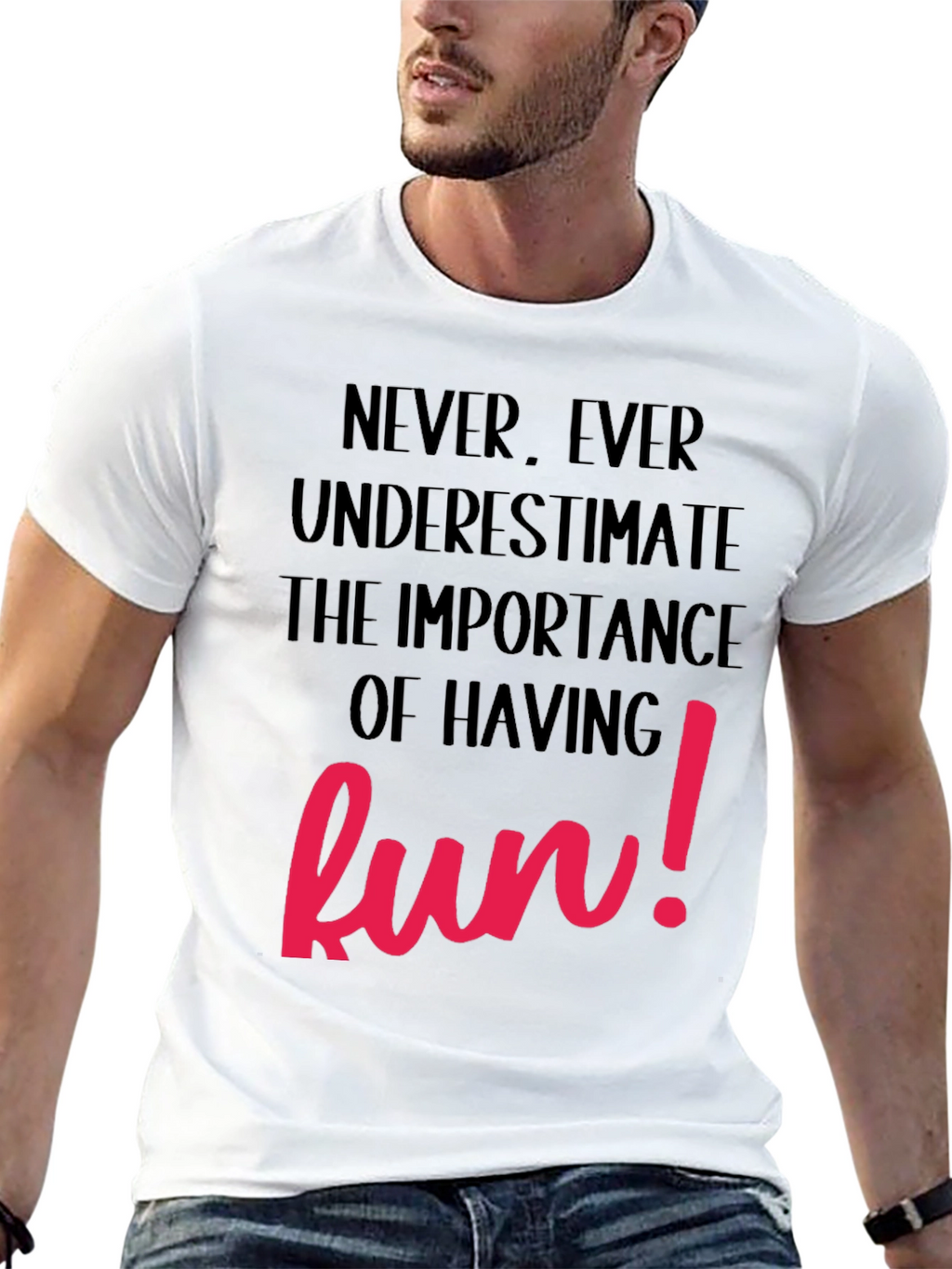 Fun T-Shirt - Black with Bold Pink Graphic