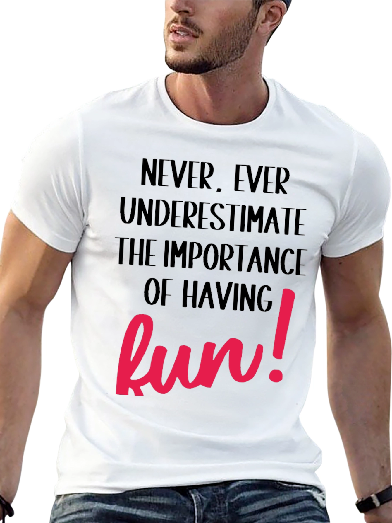 Fun T-Shirt - Black with Bold Pink Graphic