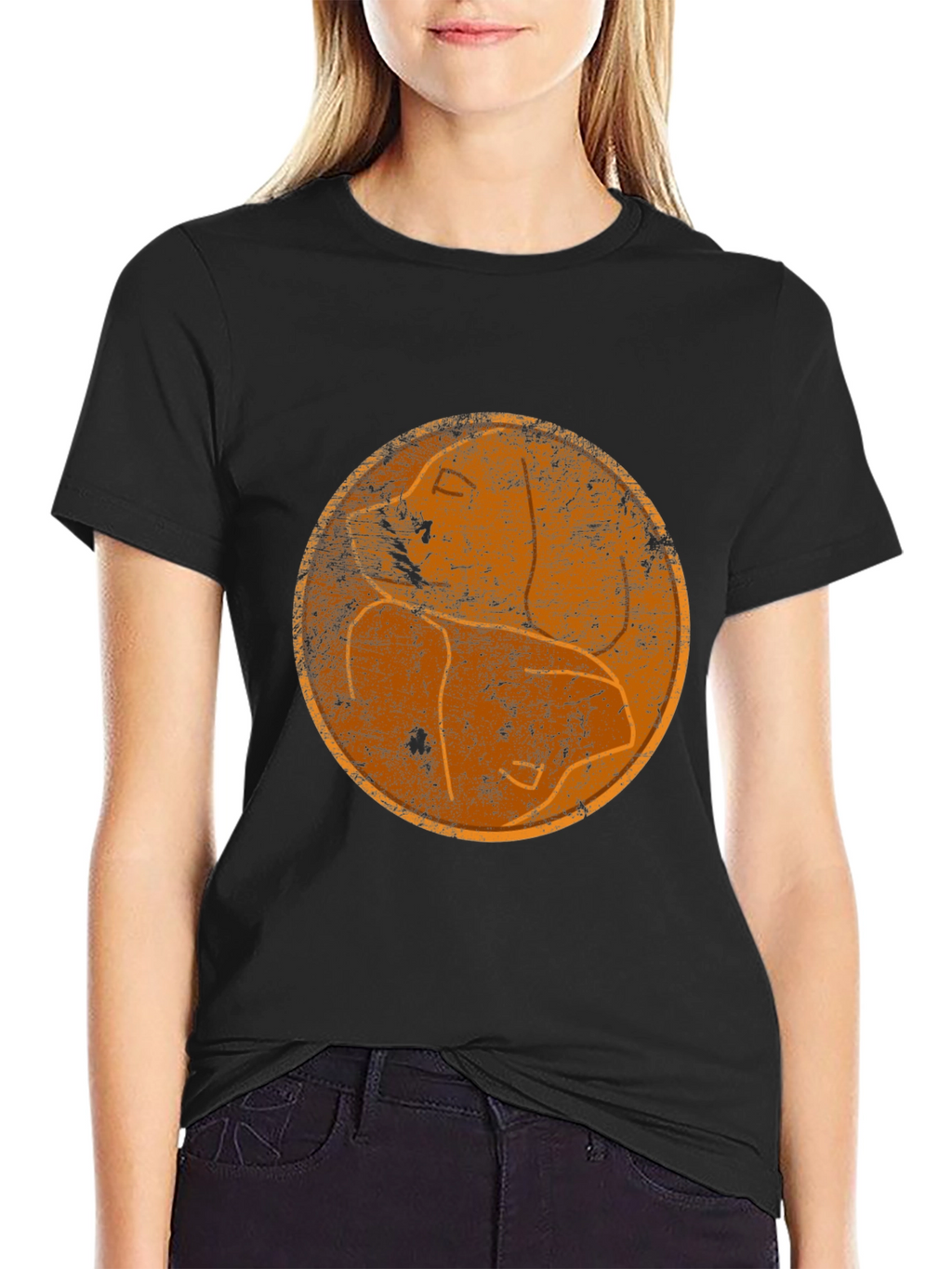 Retro Silhouette Graphic Black T-Shirt