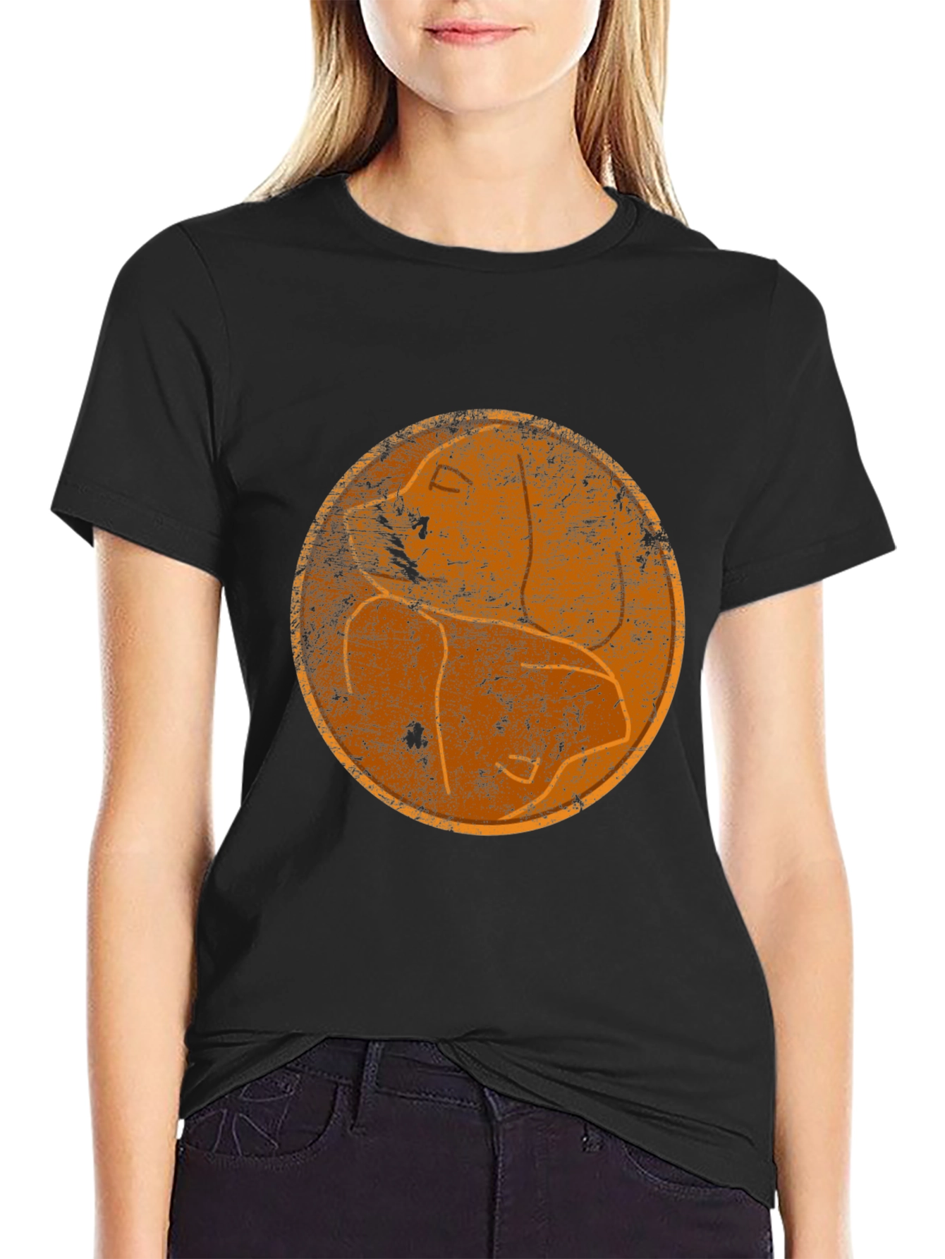 Retro Silhouette Graphic Black T-Shirt