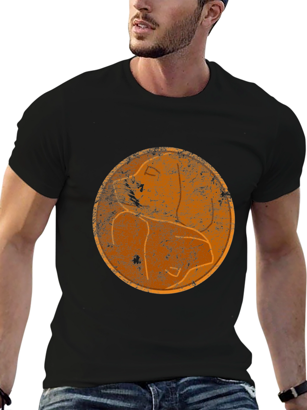 Retro Silhouette Graphic Black T-Shirt