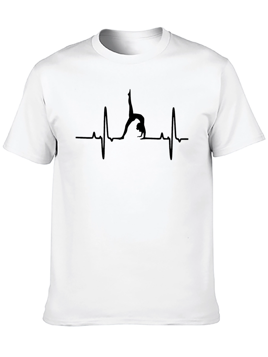 Gymnastics Heartbeat Tee - Black Cotton T-Shirt