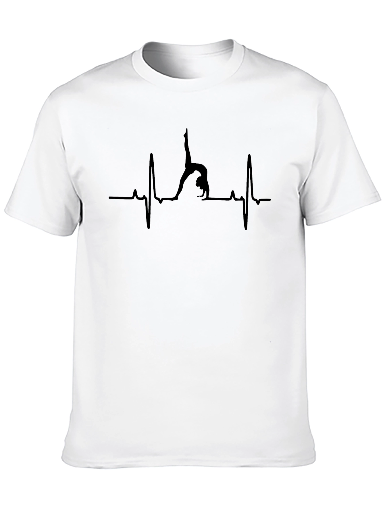 Gymnastics Heartbeat Tee - Black Cotton T-Shirt