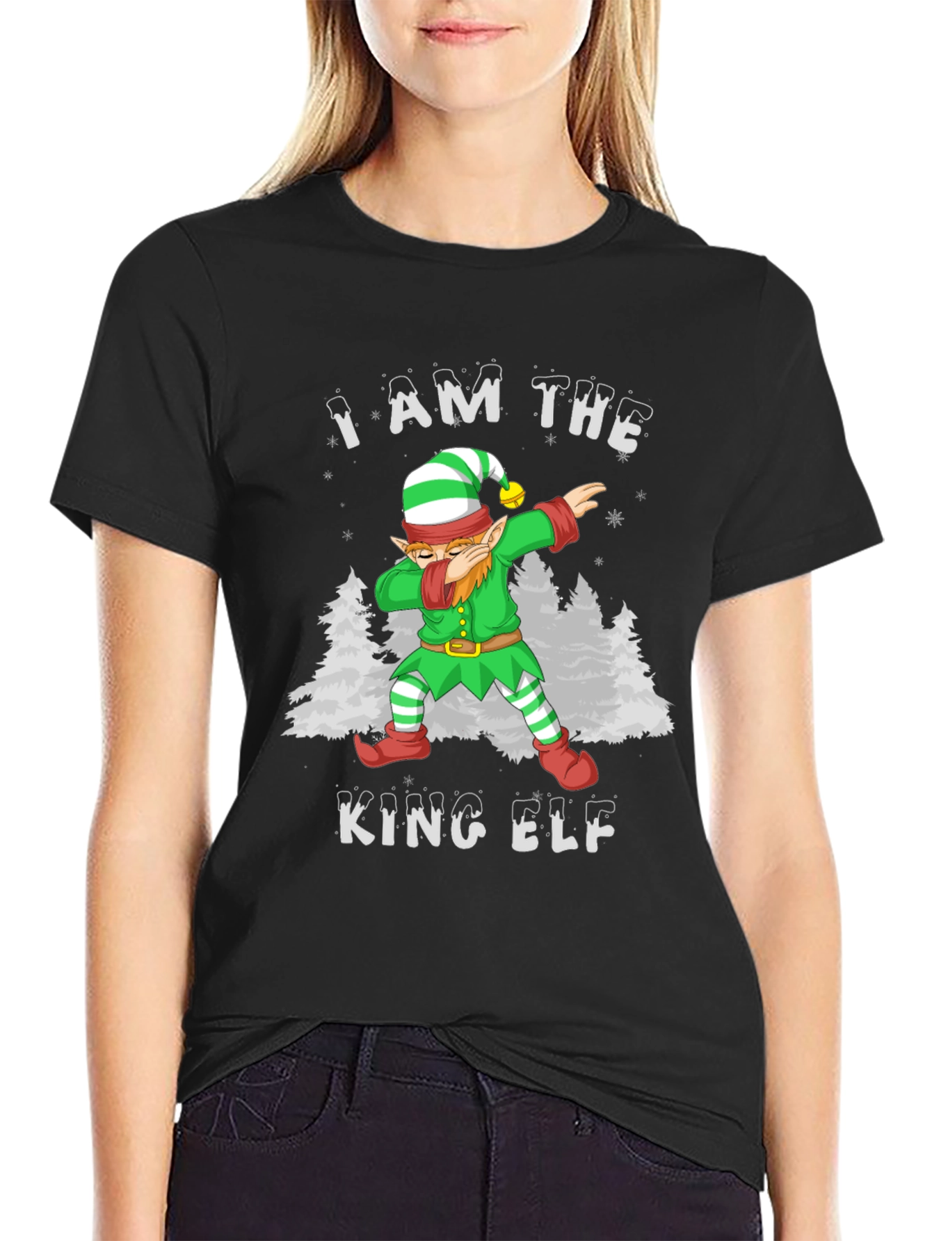 I Am The King Elf Dabbing Christmas T-Shirt