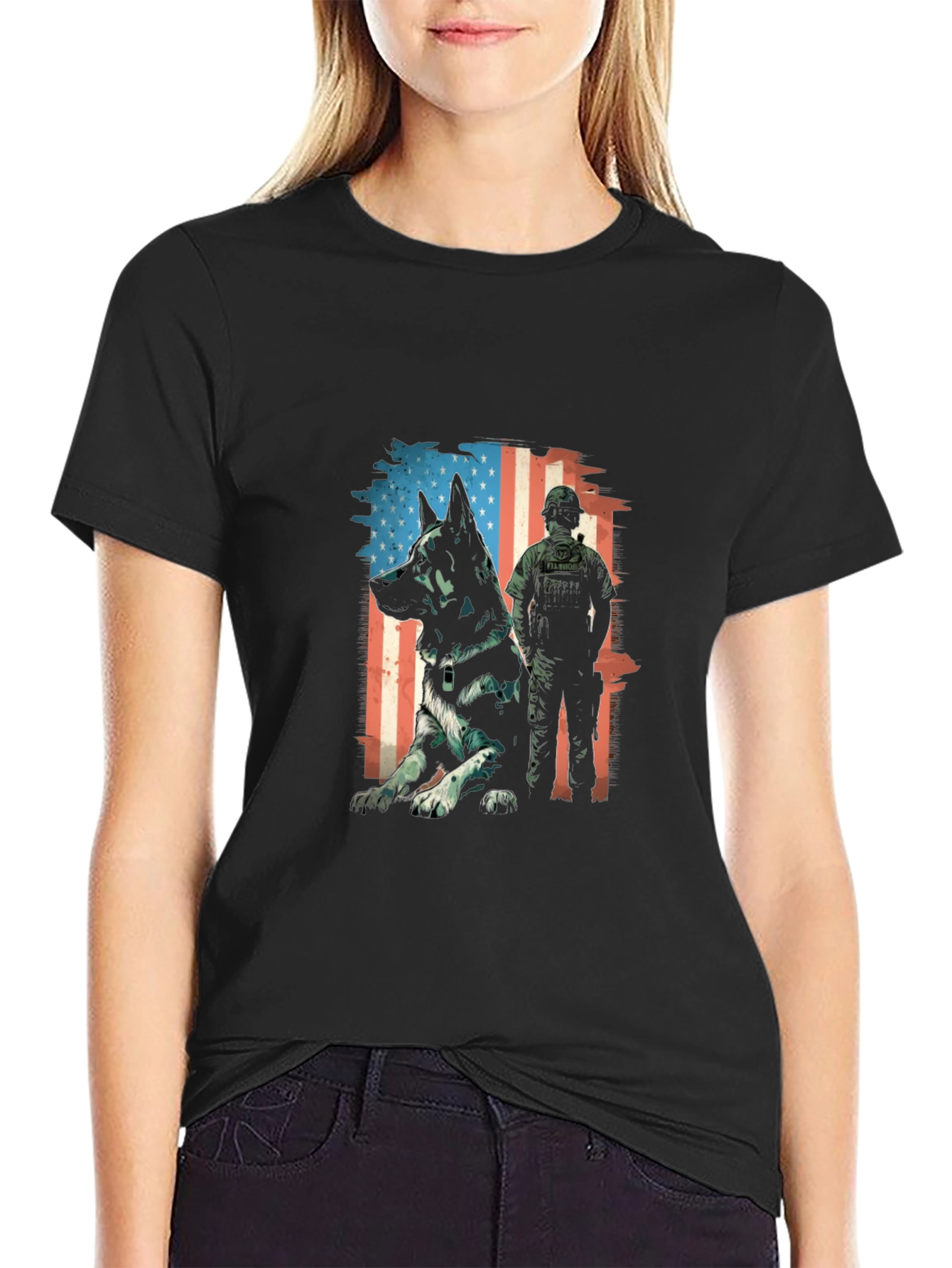 K9 Unit USA Flag Graphic T-Shirt