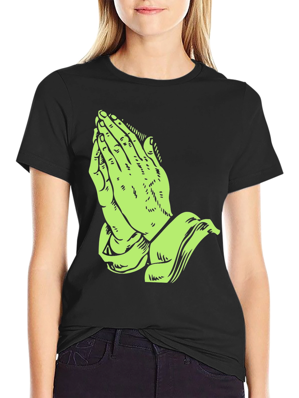 Praying Hands Graphic Print T-Shirt