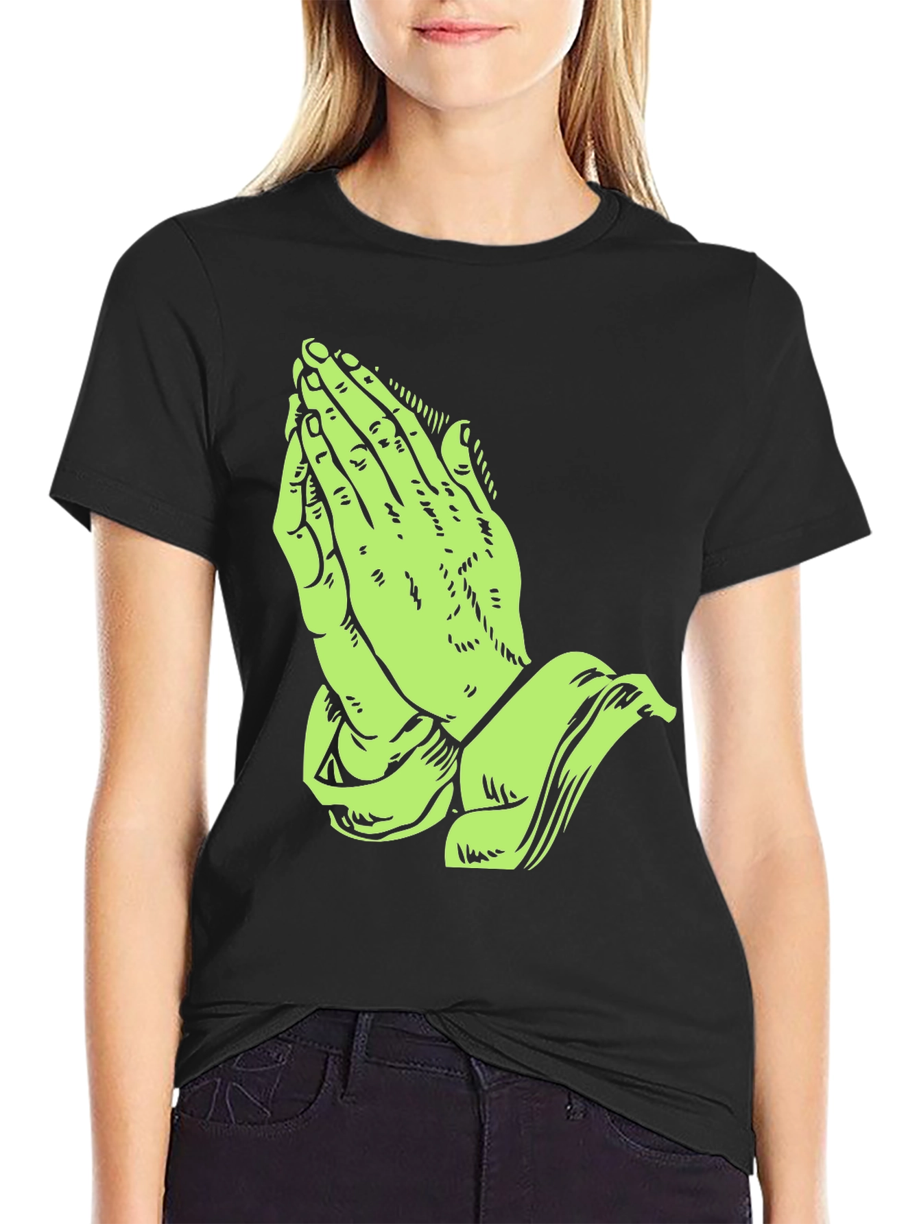 Praying Hands Graphic Print T-Shirt
