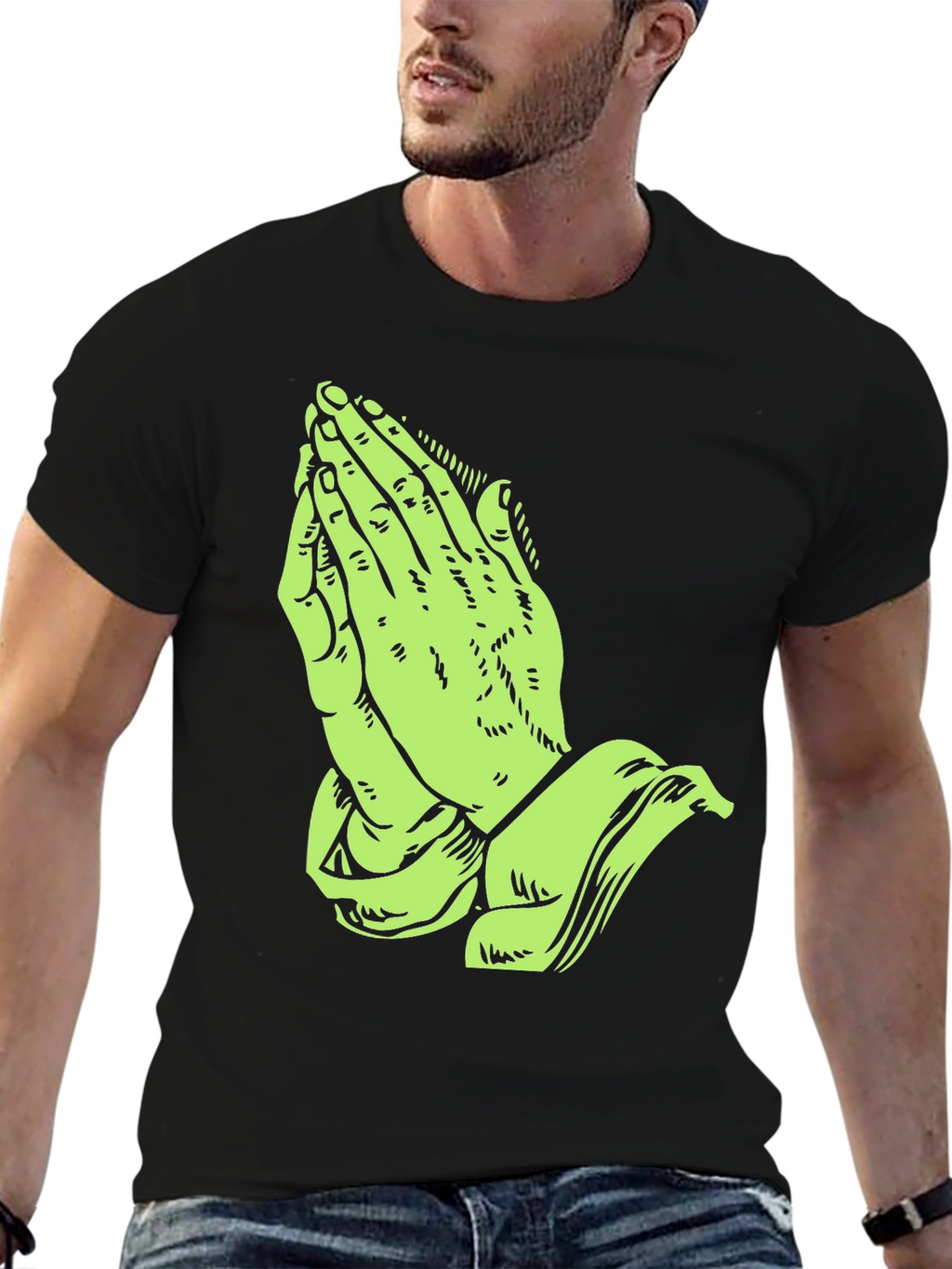 Praying Hands Graphic Print T-Shirt