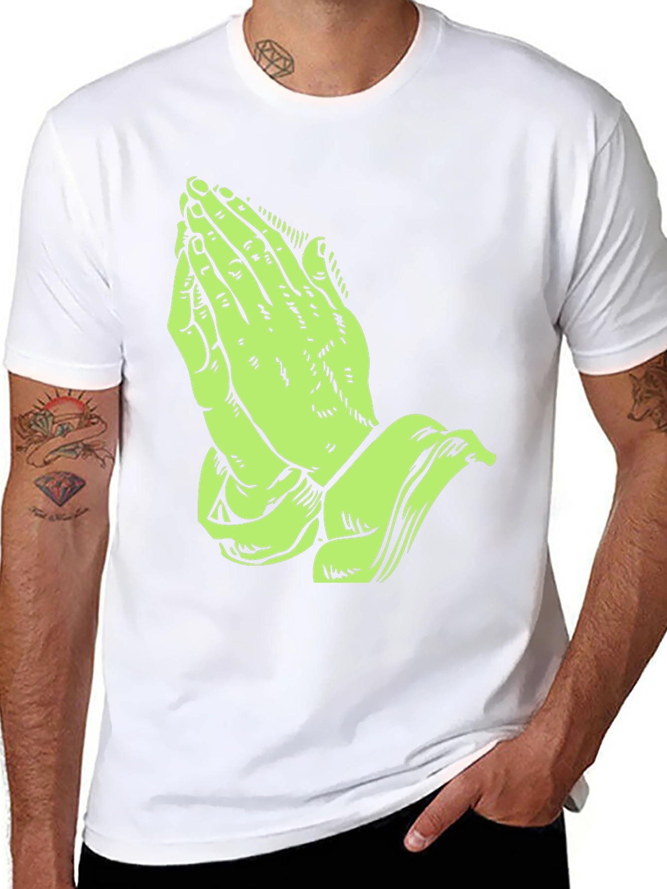 Praying Hands Graphic Print T-Shirt